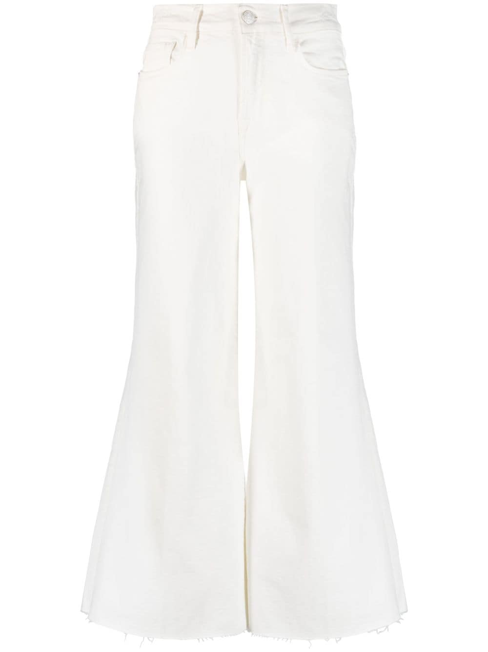 FRAME flared cropped cotton jeans - White von FRAME