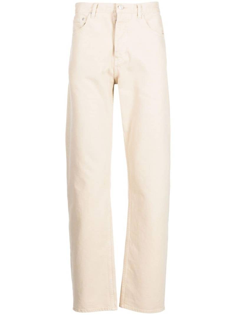 FRAME logo-patch straight-leg jeans - Neutrals von FRAME