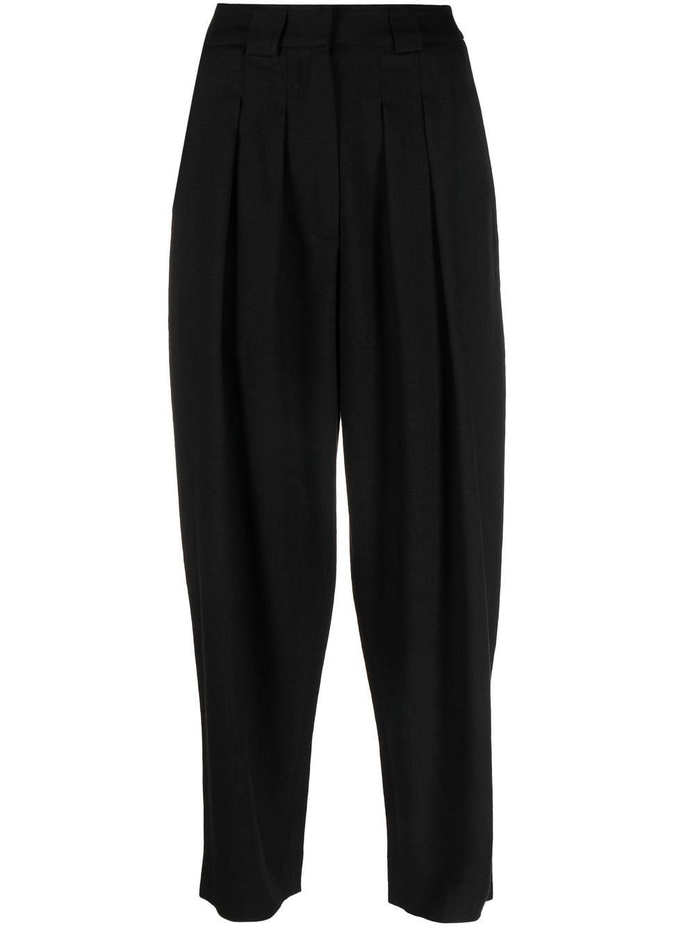 FRAME pleated high-waisted trousers - Black von FRAME