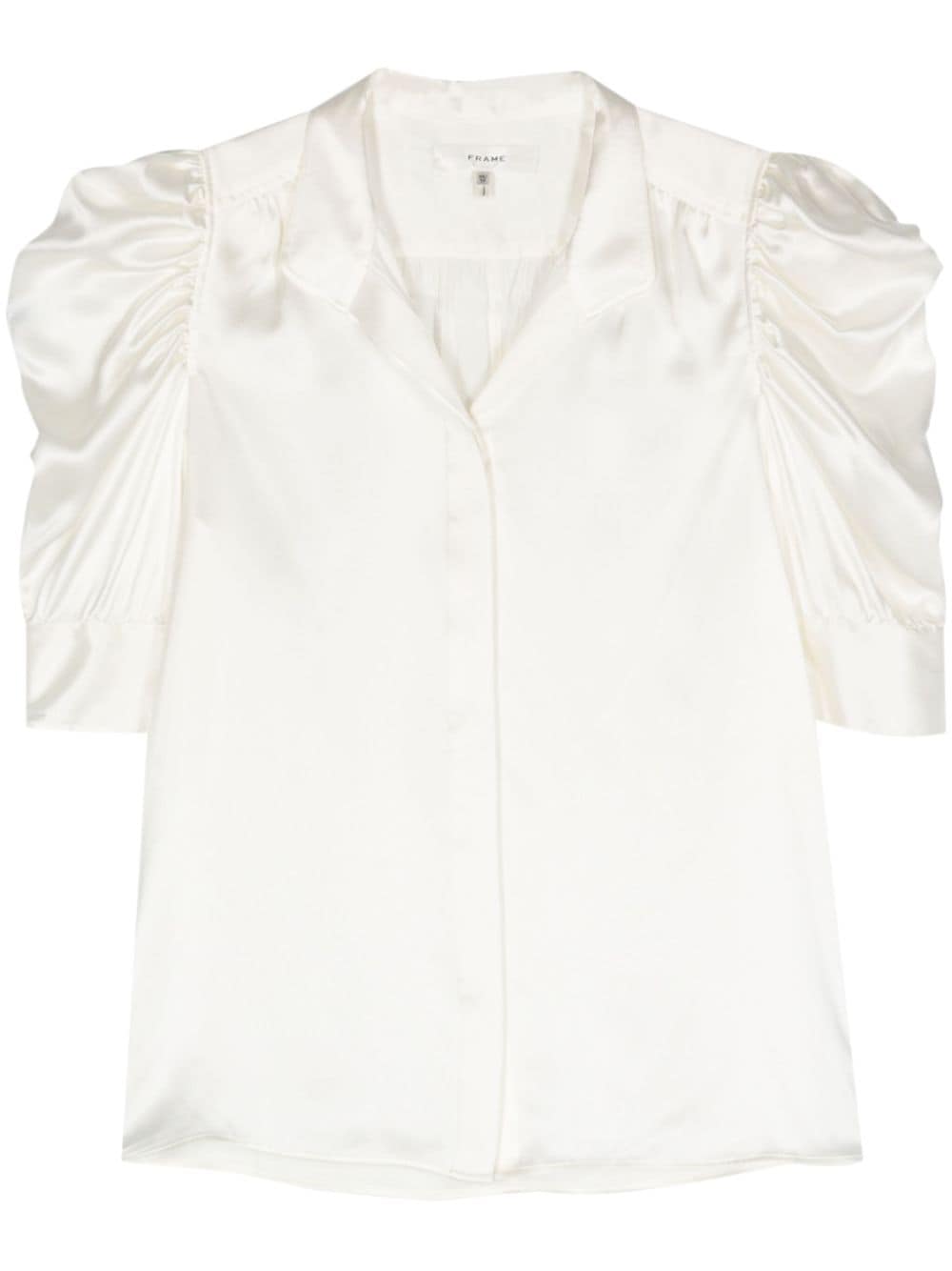 FRAME ruched-detail silk shirt - White von FRAME