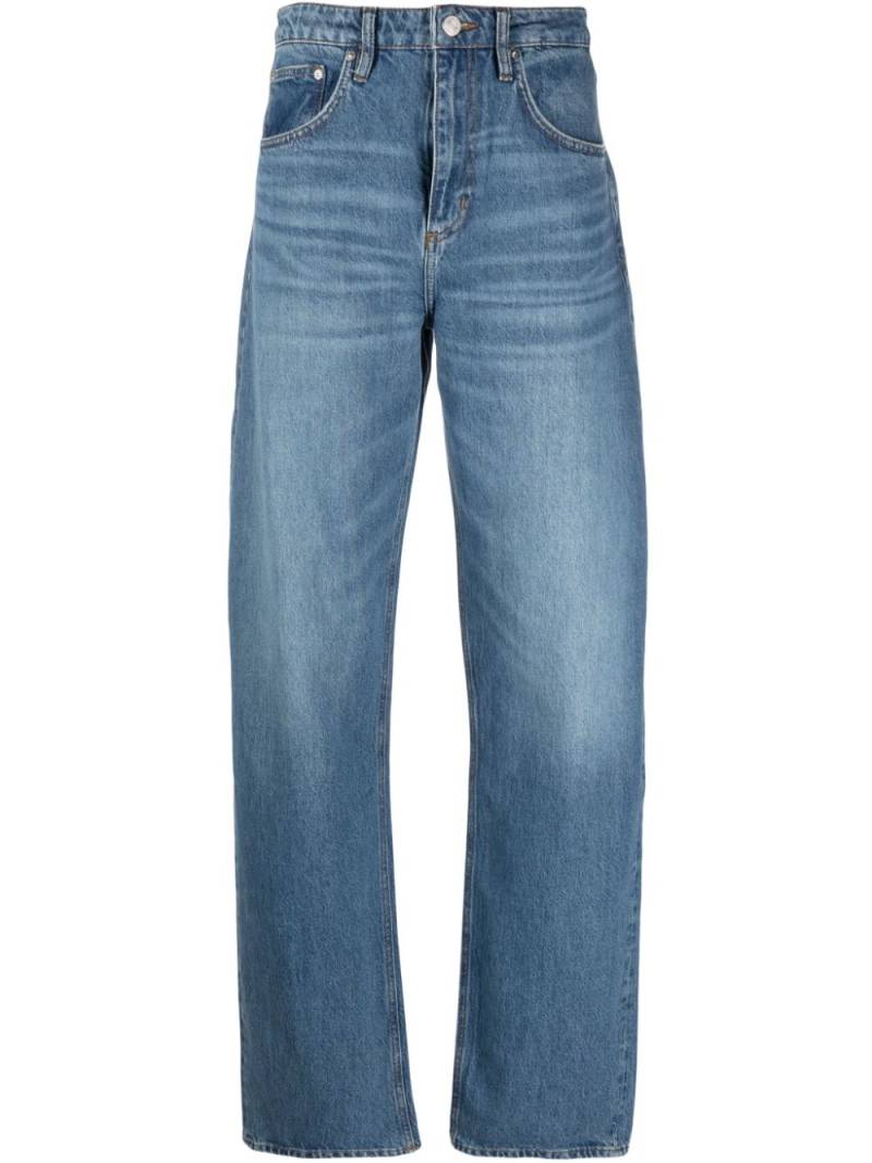 FRAME whiskering-effect high-rise wide-leg jeans - Blue von FRAME