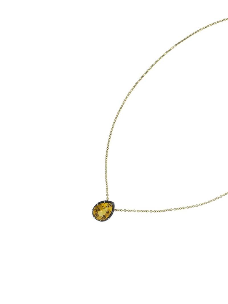 FRED LEIGHTON 18kt yellow gold pear shaped citrine solitaire pendant necklace von FRED LEIGHTON