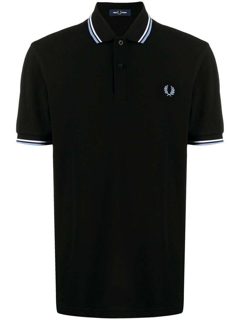 Fred Perry embroidered-logo short-sleeved polo shirt - Black von Fred Perry