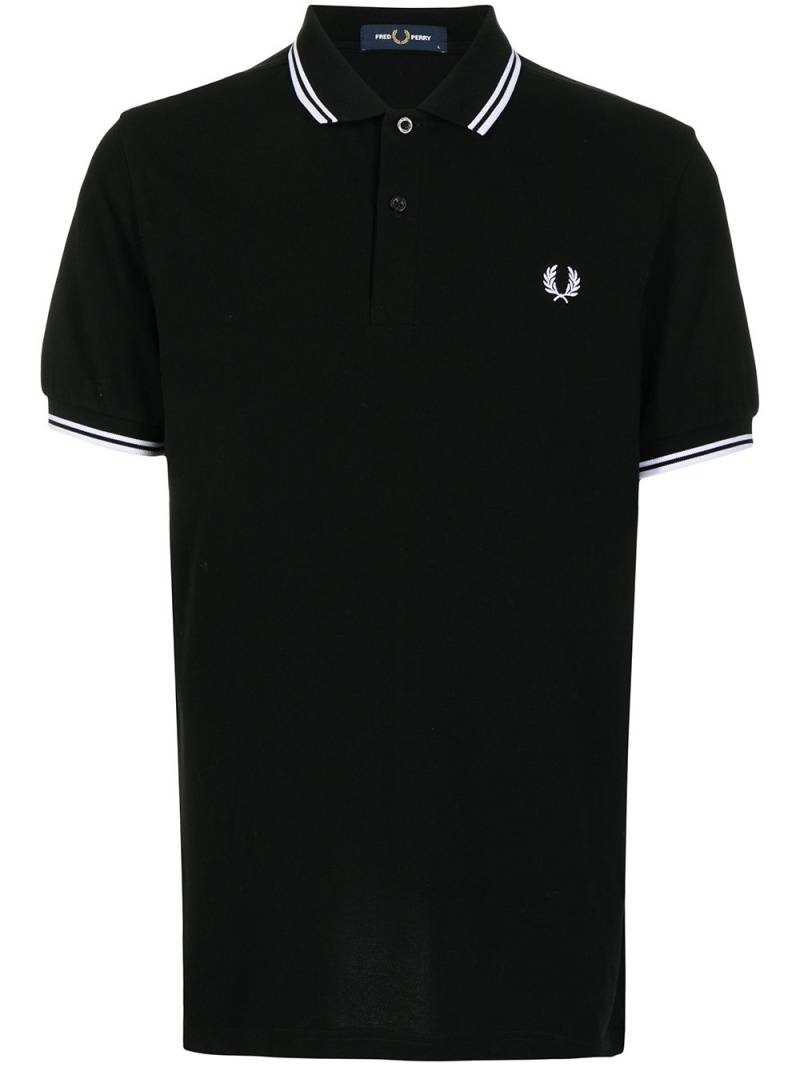 Fred Perry logo-embroidered polo shirt - Black von Fred Perry