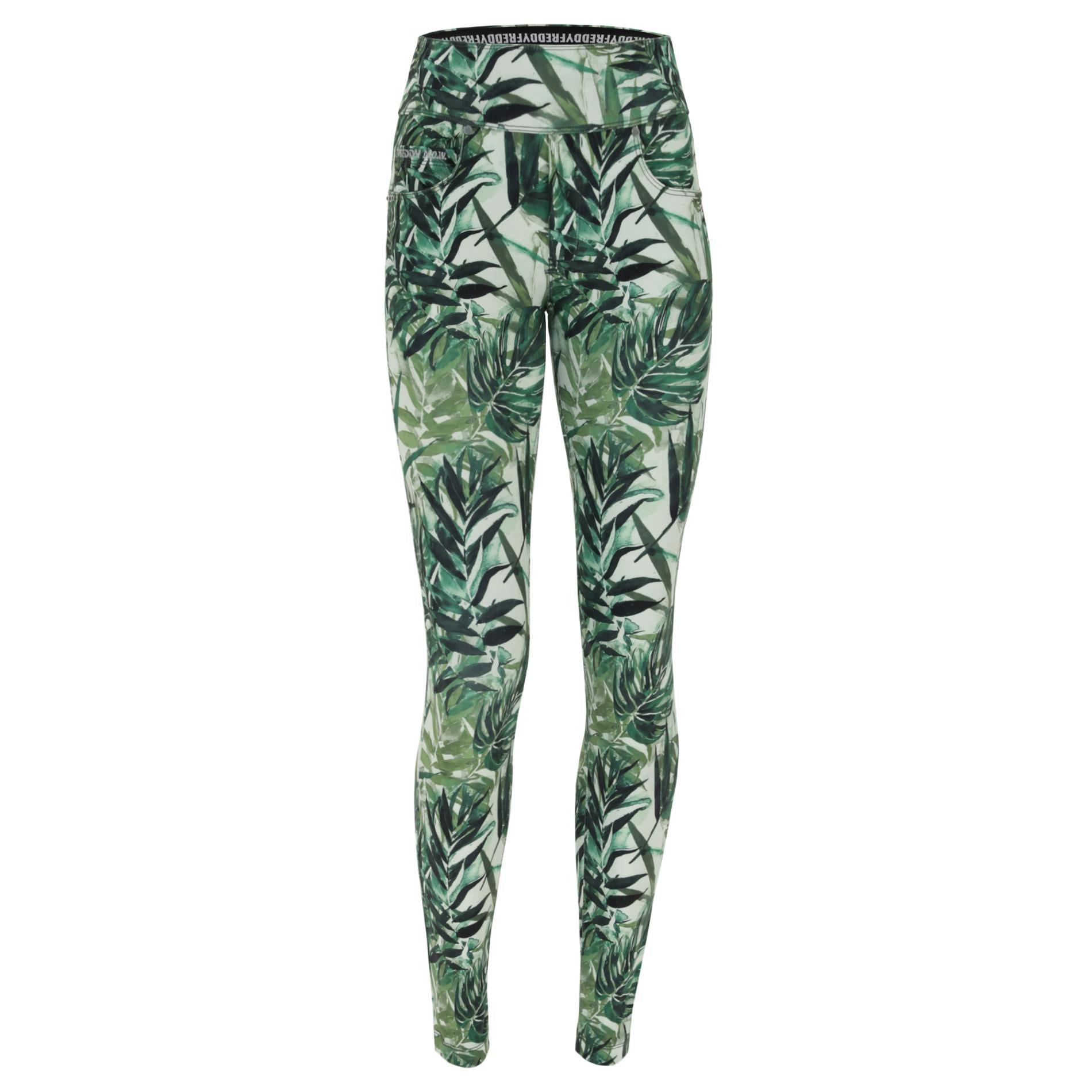 N.o.w.® Pants Yoga Aus Atmungsaktivem Gewebe Mit Tropicalmuster Damen Weiss Bedruckt M von FREDDY