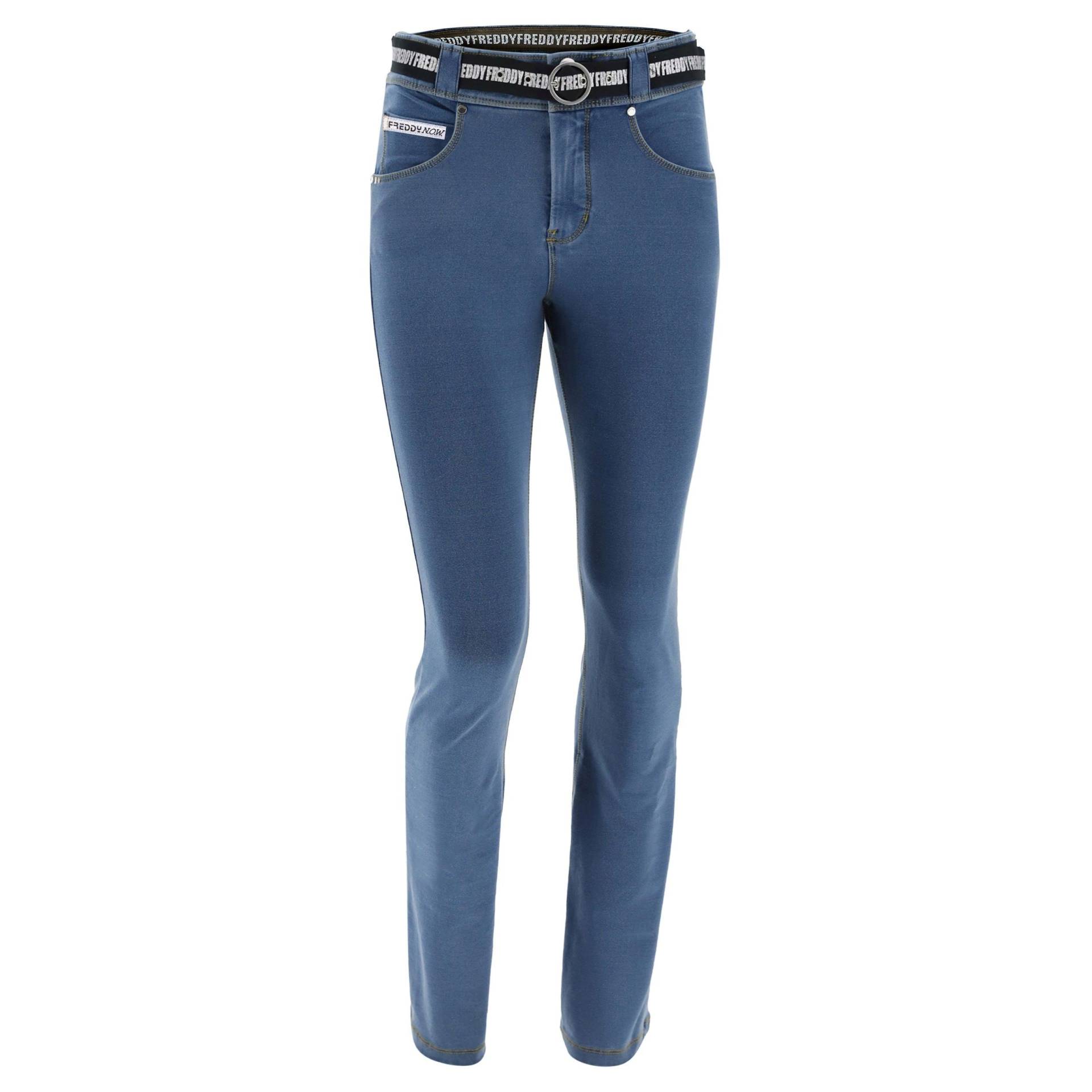 N.o.w.® Pants Slim-fit-hose Mit Denim-optik Und Geradem Saum Damen Blau Denim S von FREDDY