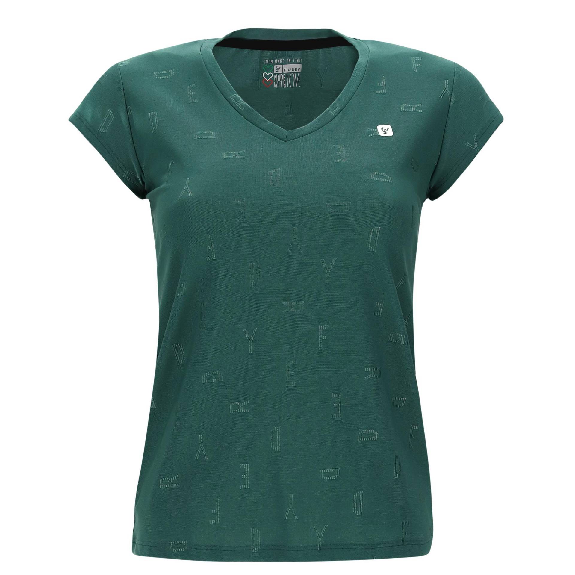 T-shirt Mit Aufdruck Der -yogabekleidung Damen Grün S von FREDDY