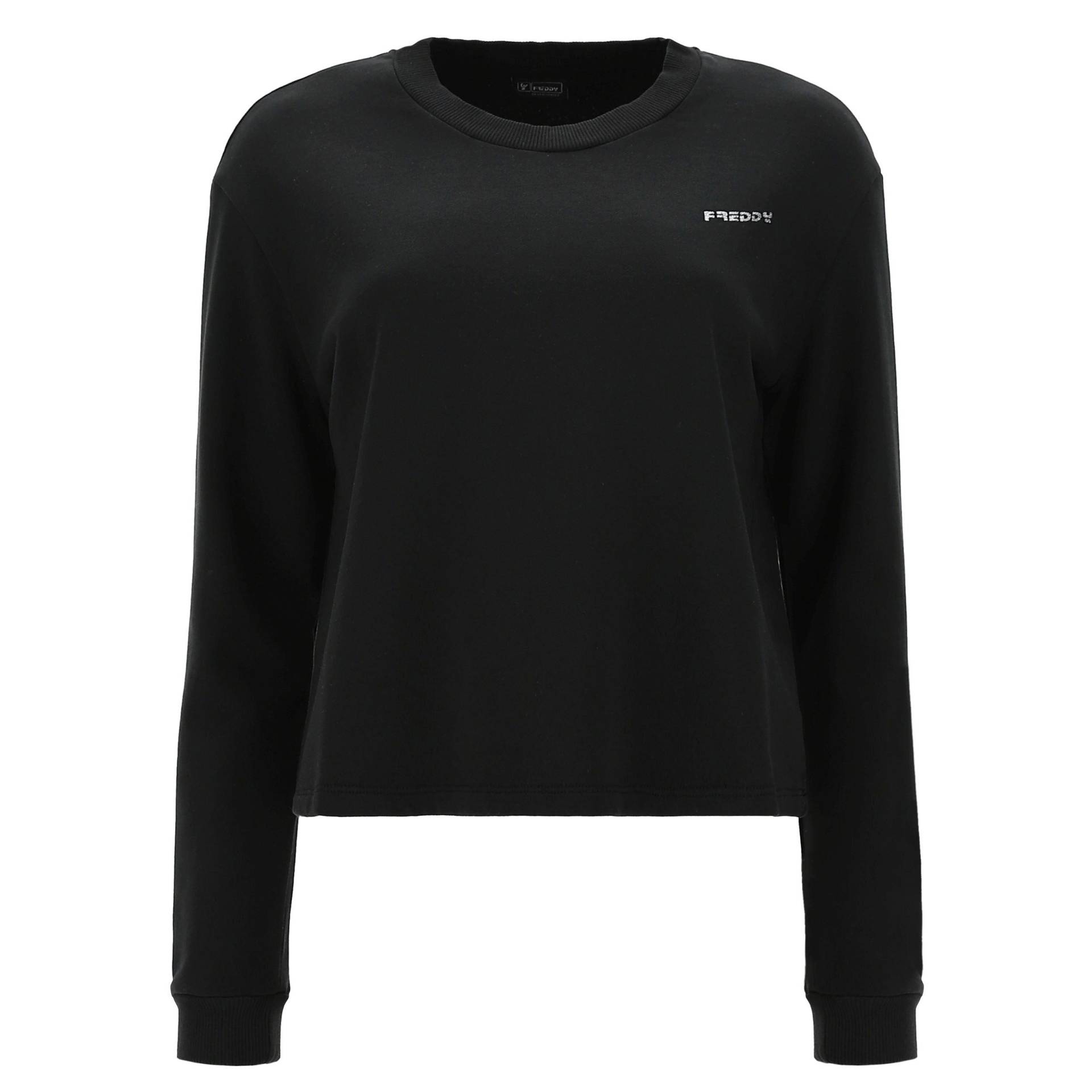 Cropped-sweatshirt Aus Leichtem Sweatshirtstoff Mit Bequemer Passform Damen Schwarz XL von FREDDY