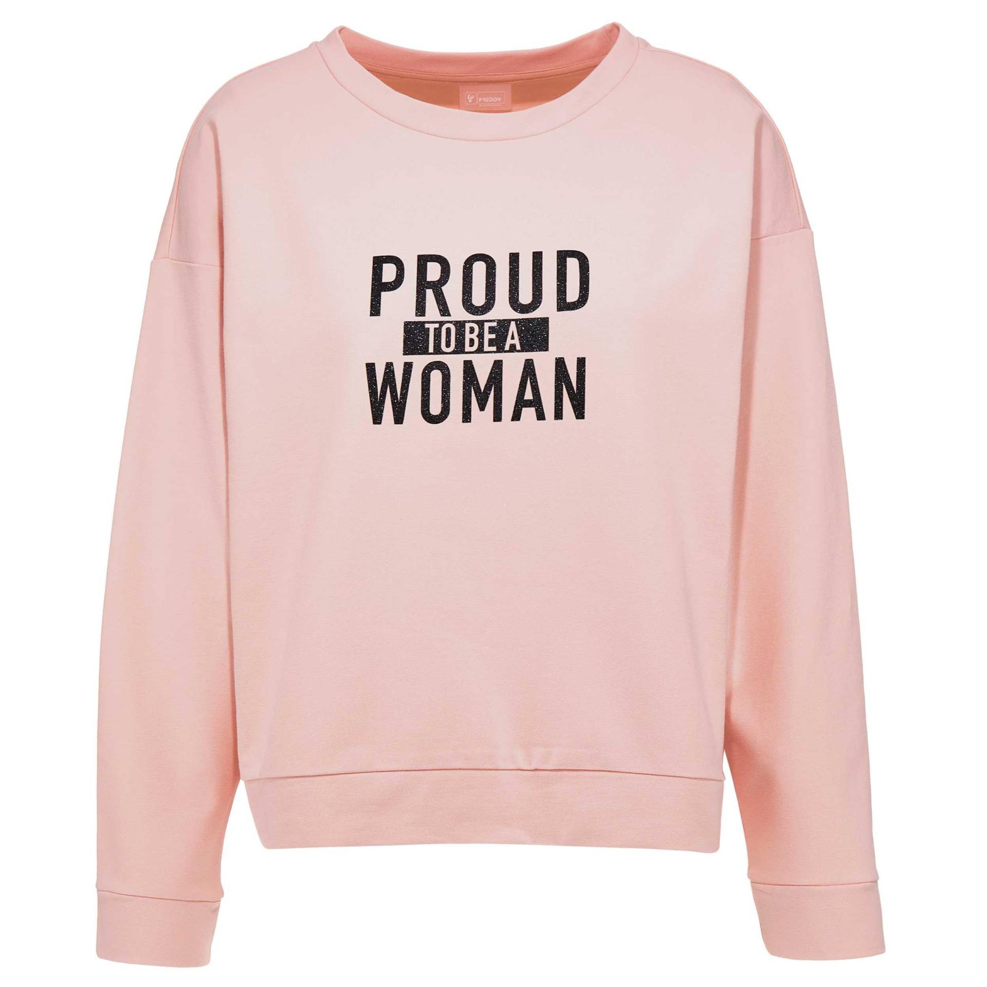 Leichtes Sweatshirt In Übergrösse Mit Glitzer-aufdruck Damen Rosa XL von FREDDY