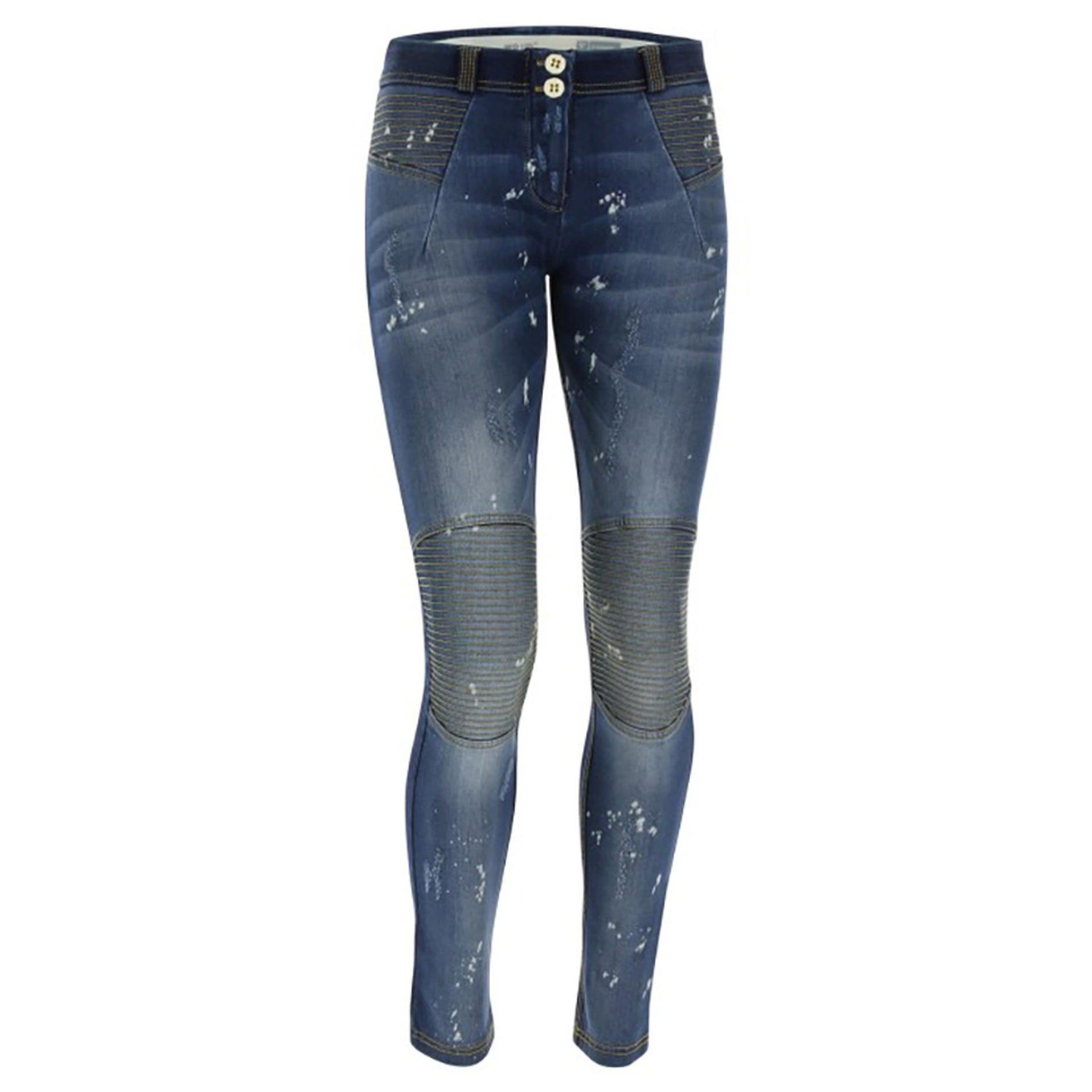 Wr.up® Push Up-jeggings Im Antiken Biker-stil Damen Blau Denim Dunkel XS von FREDDY