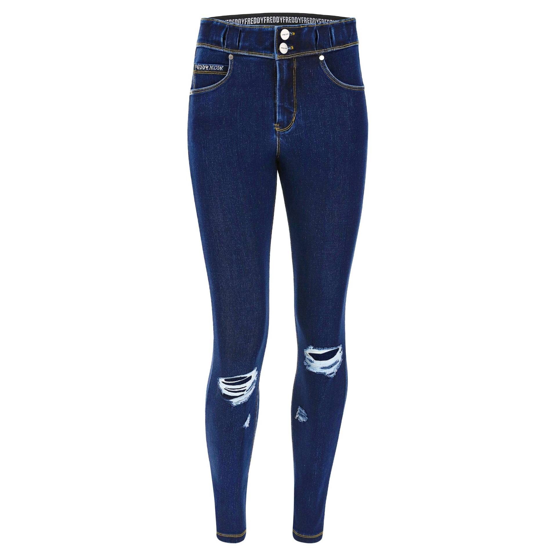 N.o.w.® Pants Mit Mittlerem Taillenbund Aus Tencel-denim Mit Rissen Damen Marine L von FREDDY