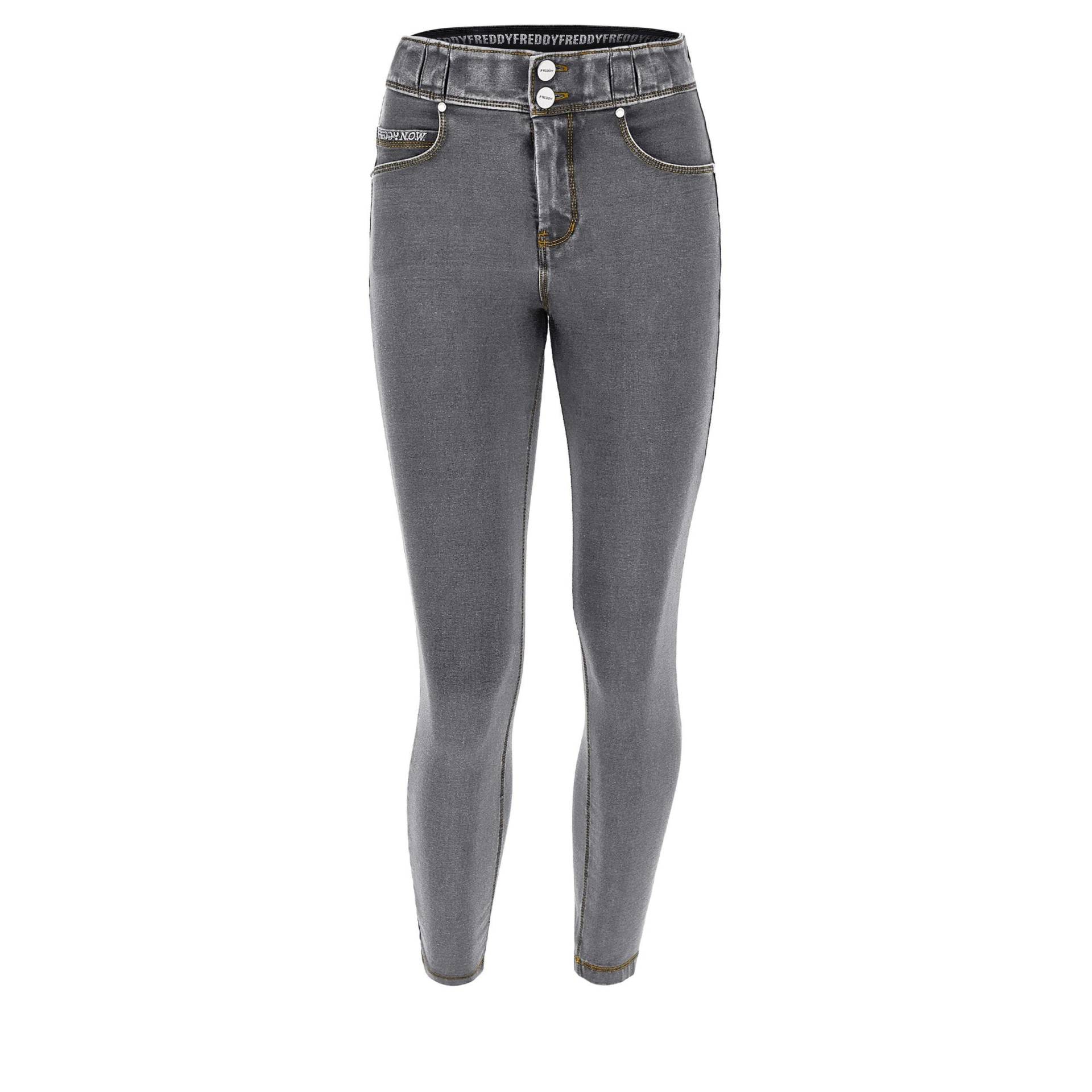 N.o.w.® Pants Mit Mittlerem Taillenbund Und Superskinny-passform Aus Denim Damen Grau L von FREDDY