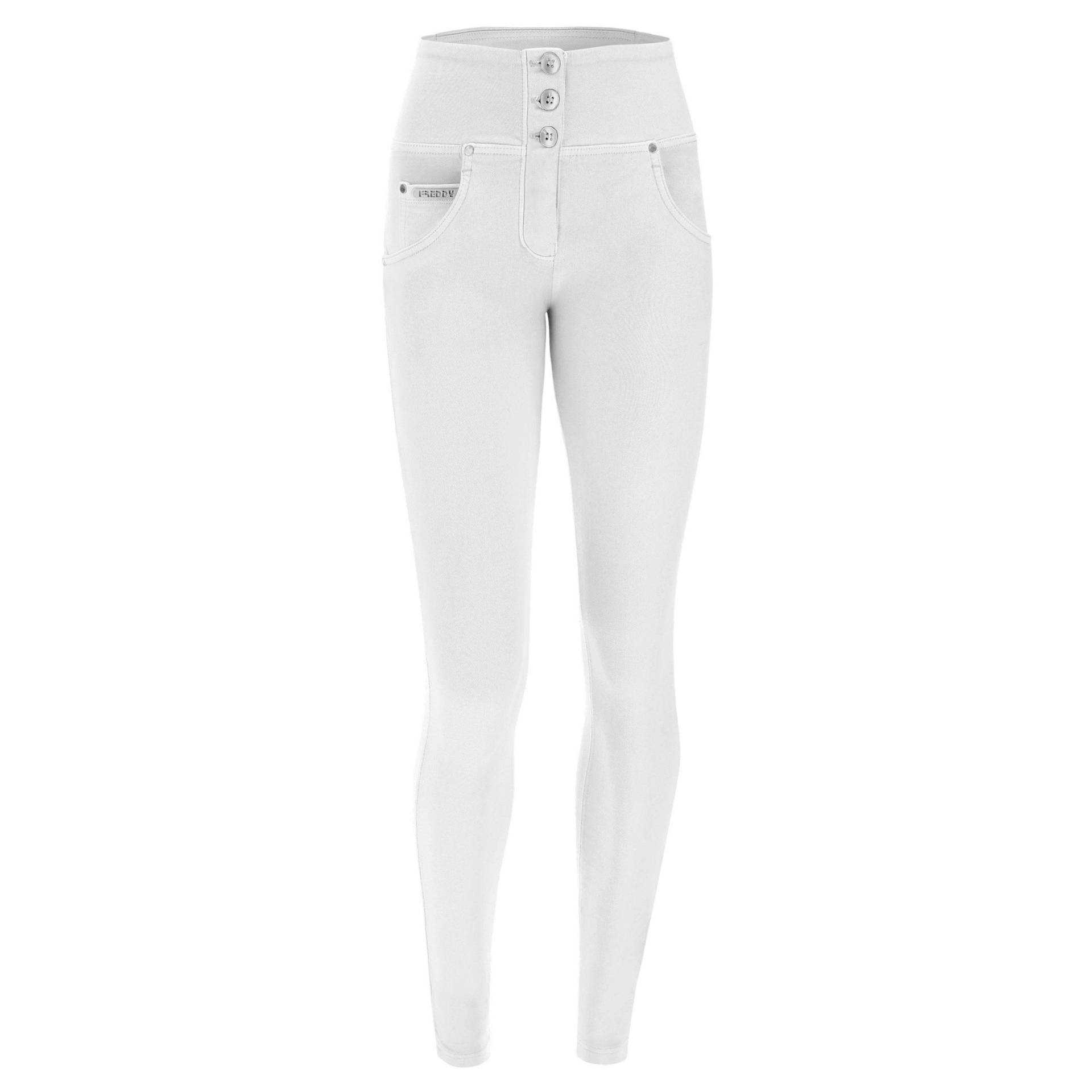 Push Up-hose Wr.up® Mit Mittlerem Taillenbund Aus Stückgefärbtem Webstoff Damen Weiss L von FREDDY