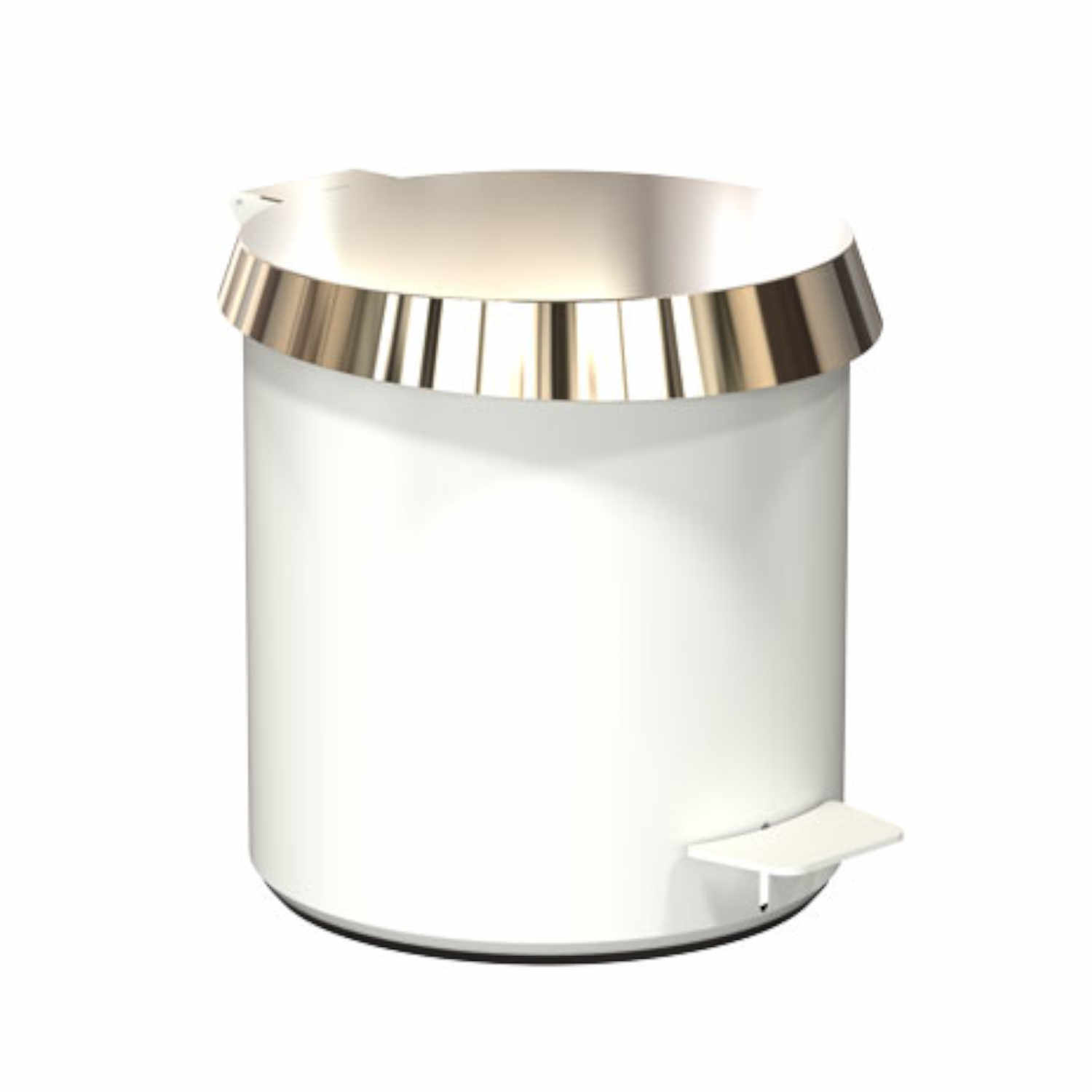 Pedaleimer 250 Small Abfalleimer, Deckel gold, Farbe weiss Pedaleimer 250 Small Abfalleimer, Deckel gold, Farbe weiss von FROST Denmark