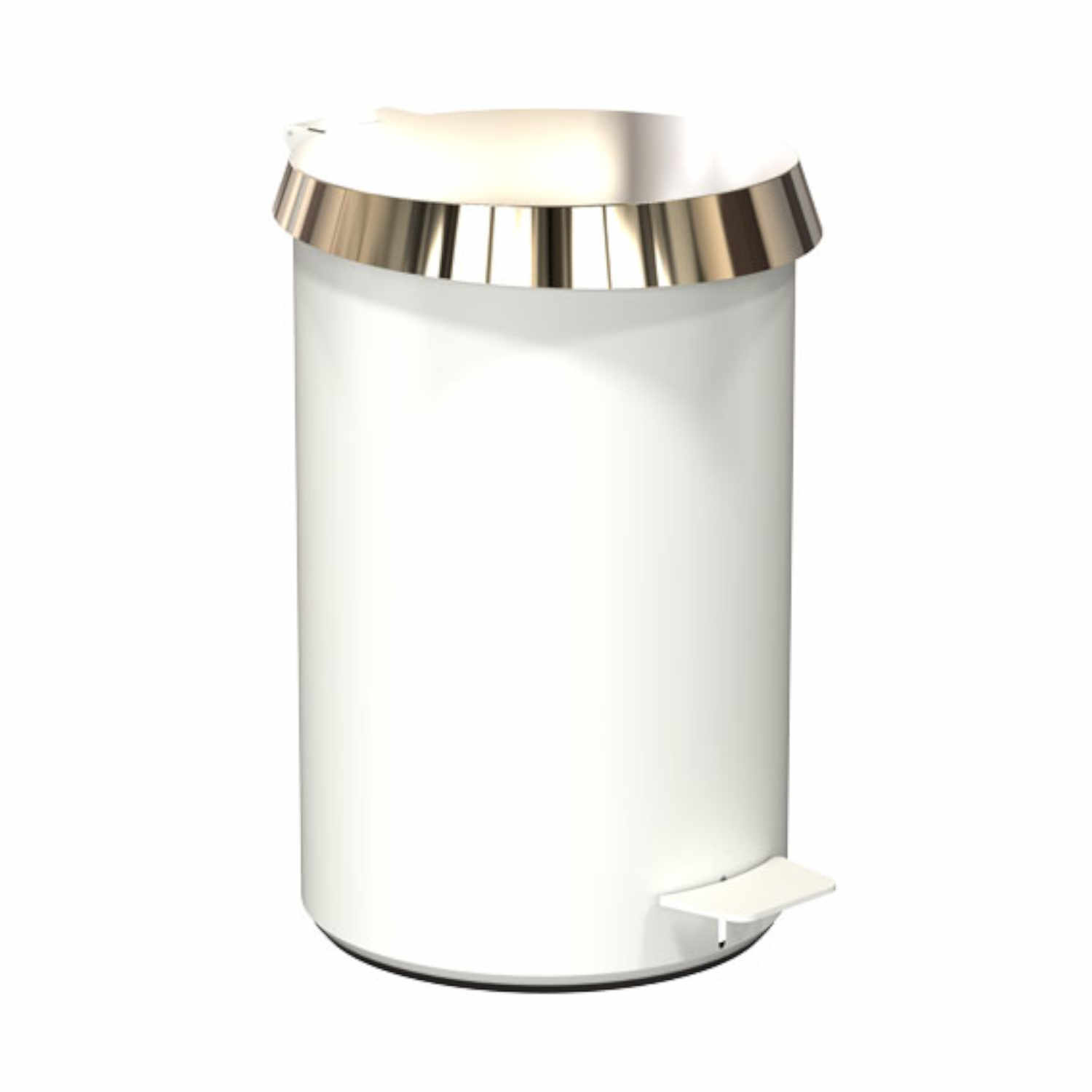 Pedaleimer 350 Medium Abfalleimer, Deckel gold, Farbe weiss Pedaleimer 350 Medium Abfalleimer, Deckel gold, Farbe weiss von FROST Denmark