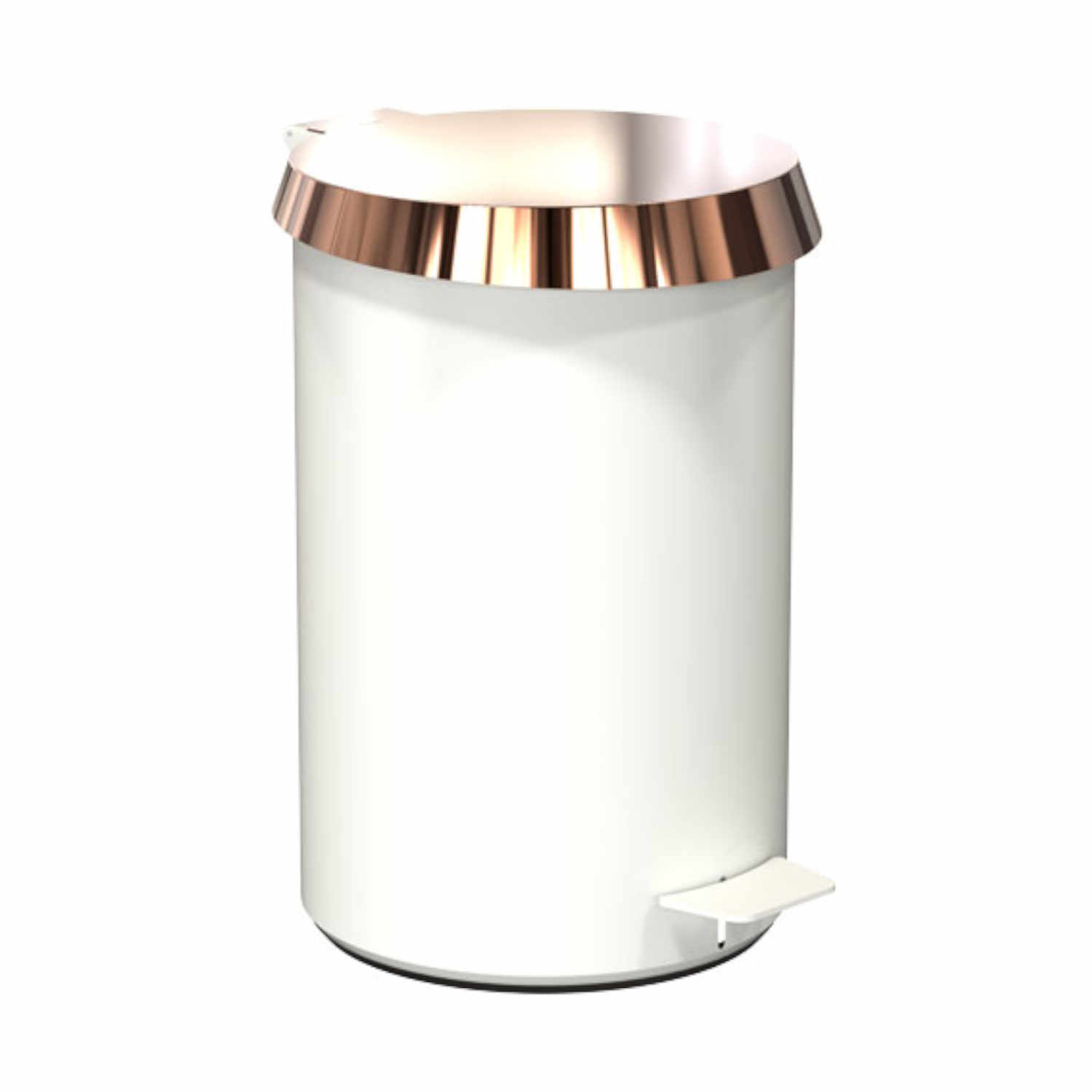 Pedaleimer 350 Medium Abfalleimer, Deckel kupfer, Farbe weiss Pedaleimer 350 Medium Abfalleimer, Deckel kupfer, Farbe weiss von FROST Denmark