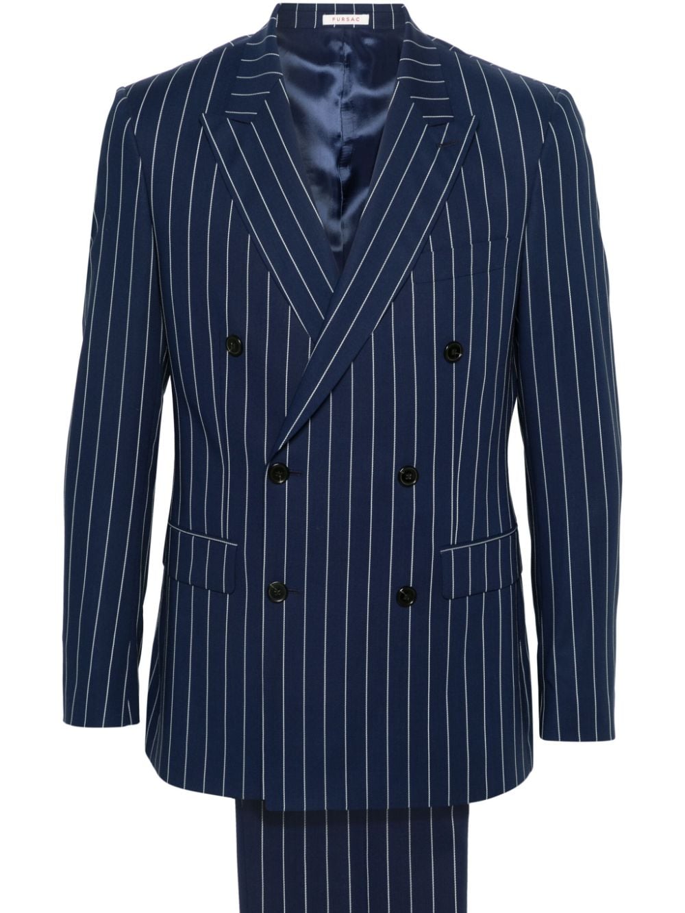 FURSAC double-breasted striped wool suit - Blue von FURSAC