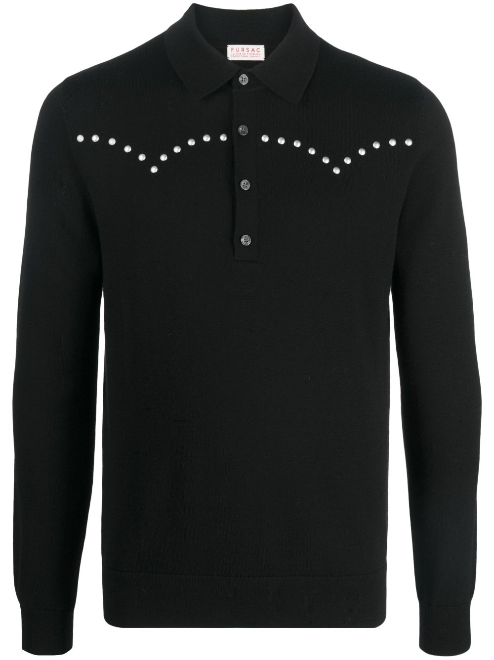 FURSAC fine-knit studded polo shirt - Black von FURSAC