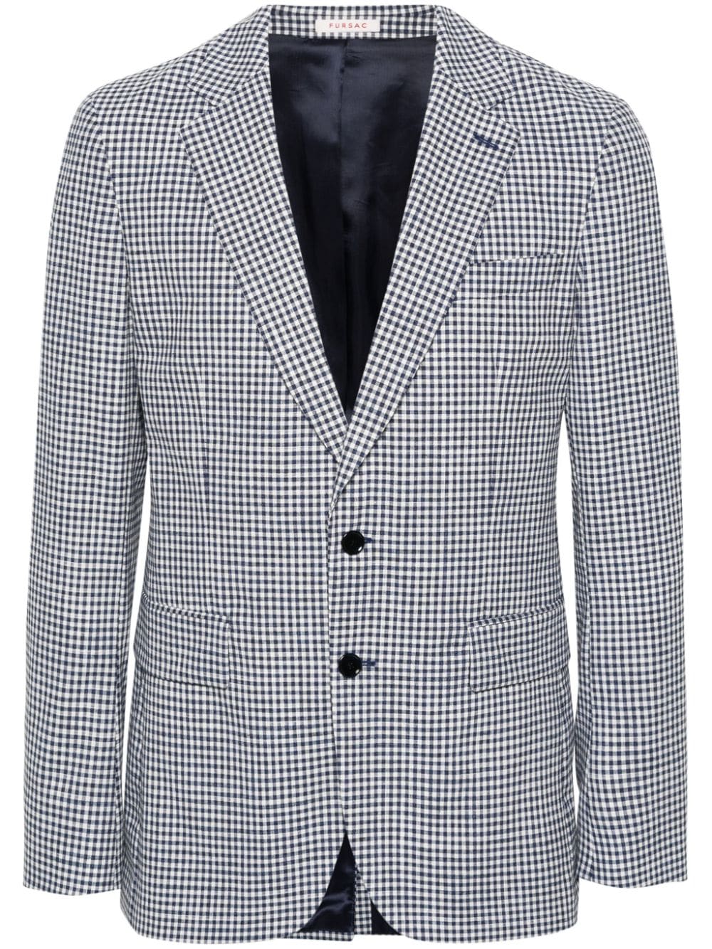 FURSAC gingham single-breasted blazer - Blue von FURSAC