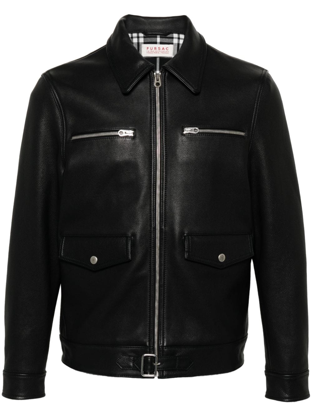 FURSAC long-sleeve leather jacket - Black von FURSAC