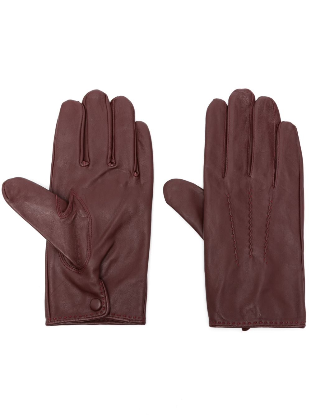FURSAC press-stud leather gloves - Red von FURSAC