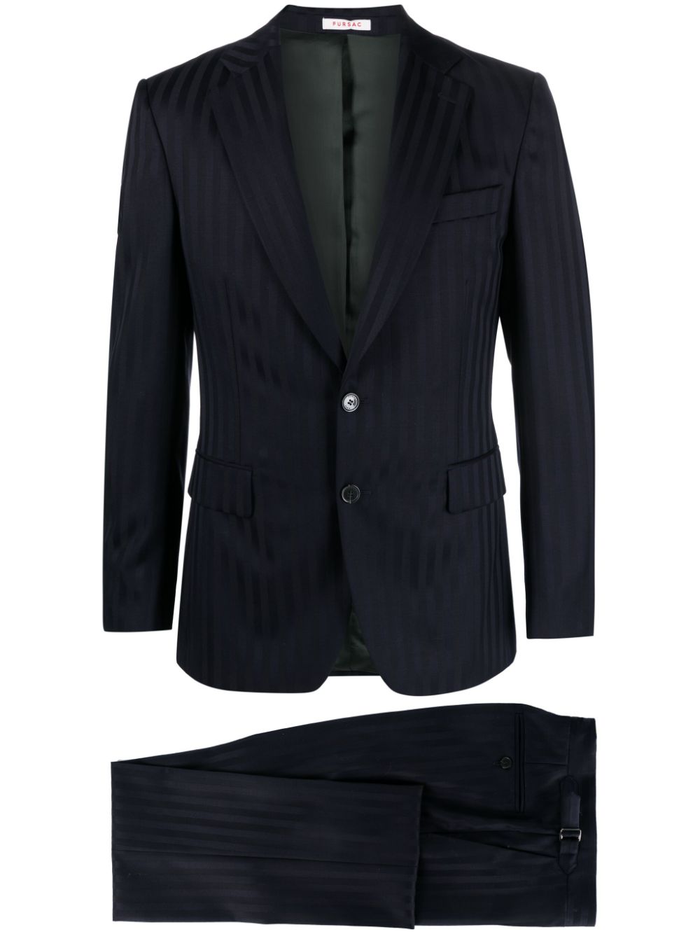 FURSAC tonal-striped single-breasted virgin wool suit - Blue von FURSAC