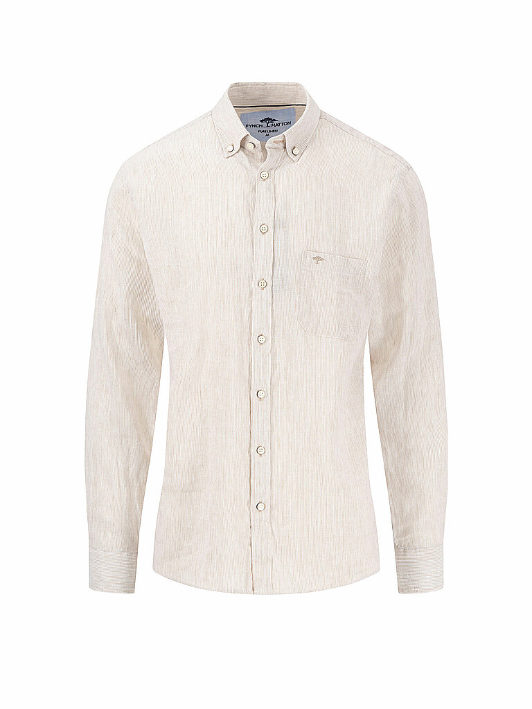 FYNCH HATTON Leinenhemd Casual Fit beige | XXL von FYNCH HATTON