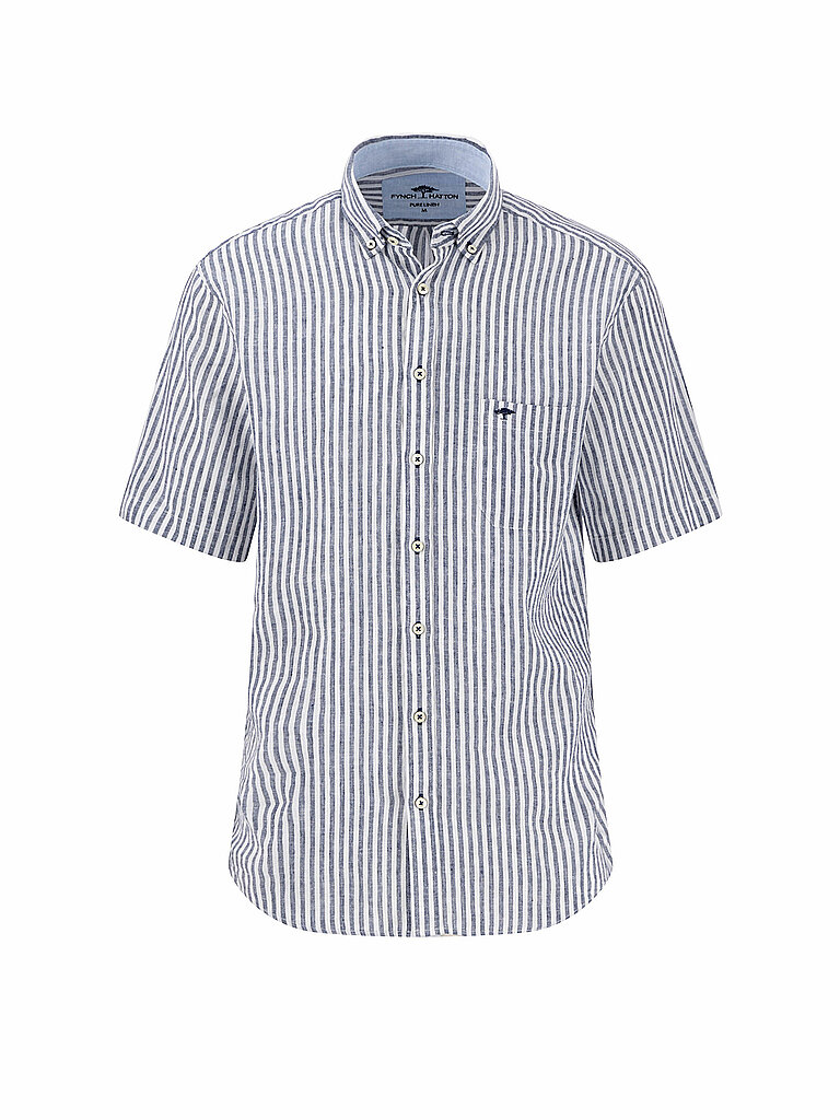 FYNCH HATTON Leinenhemd Casual Fit dunkelblau | XXL von FYNCH HATTON