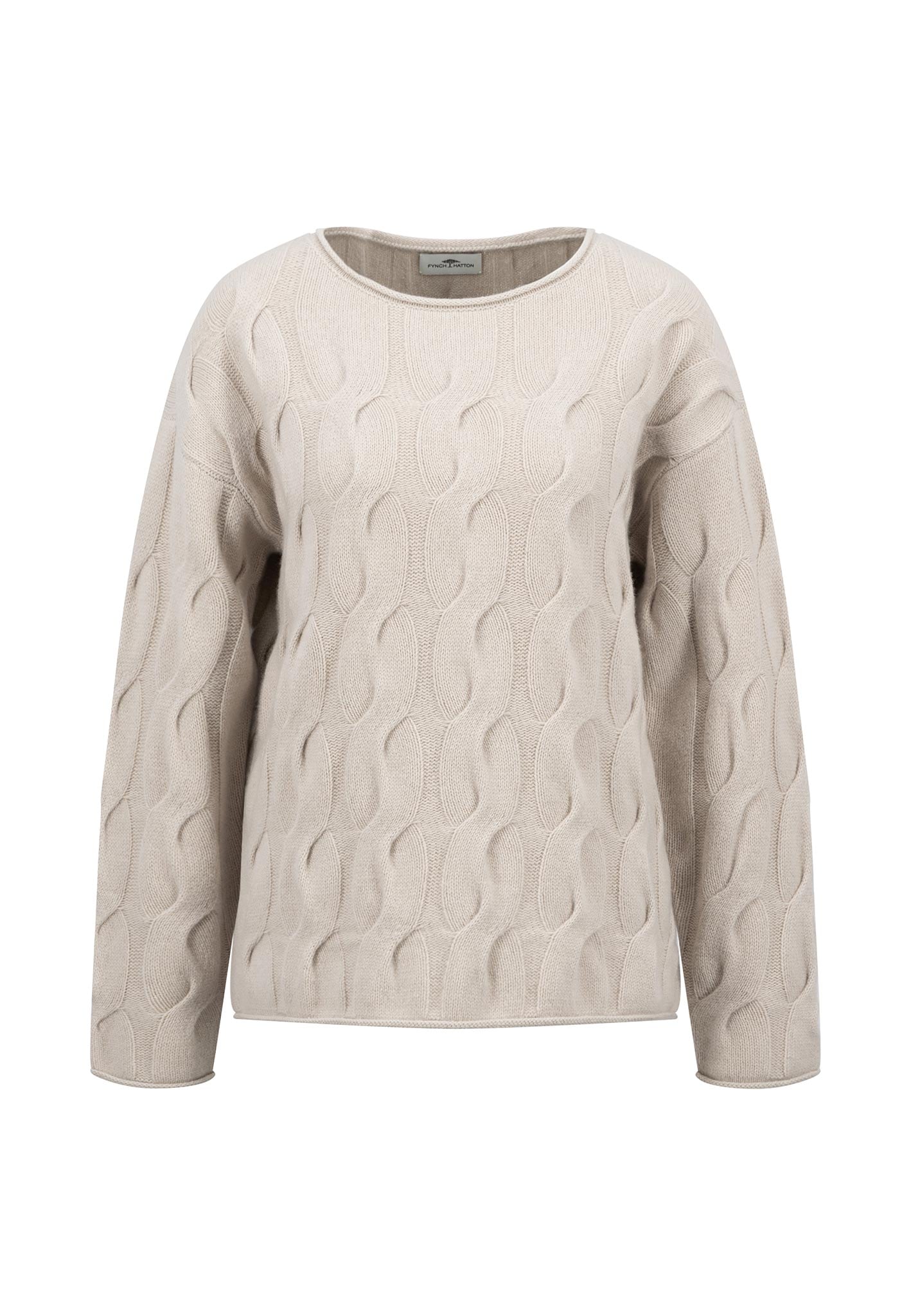 FYNCH-HATTON Rundhalspullover, mit elegantem Strickmuster FYNCH-HATTON Rundhalspullover, mit elegantem Strickmuster von FYNCH-HATTON