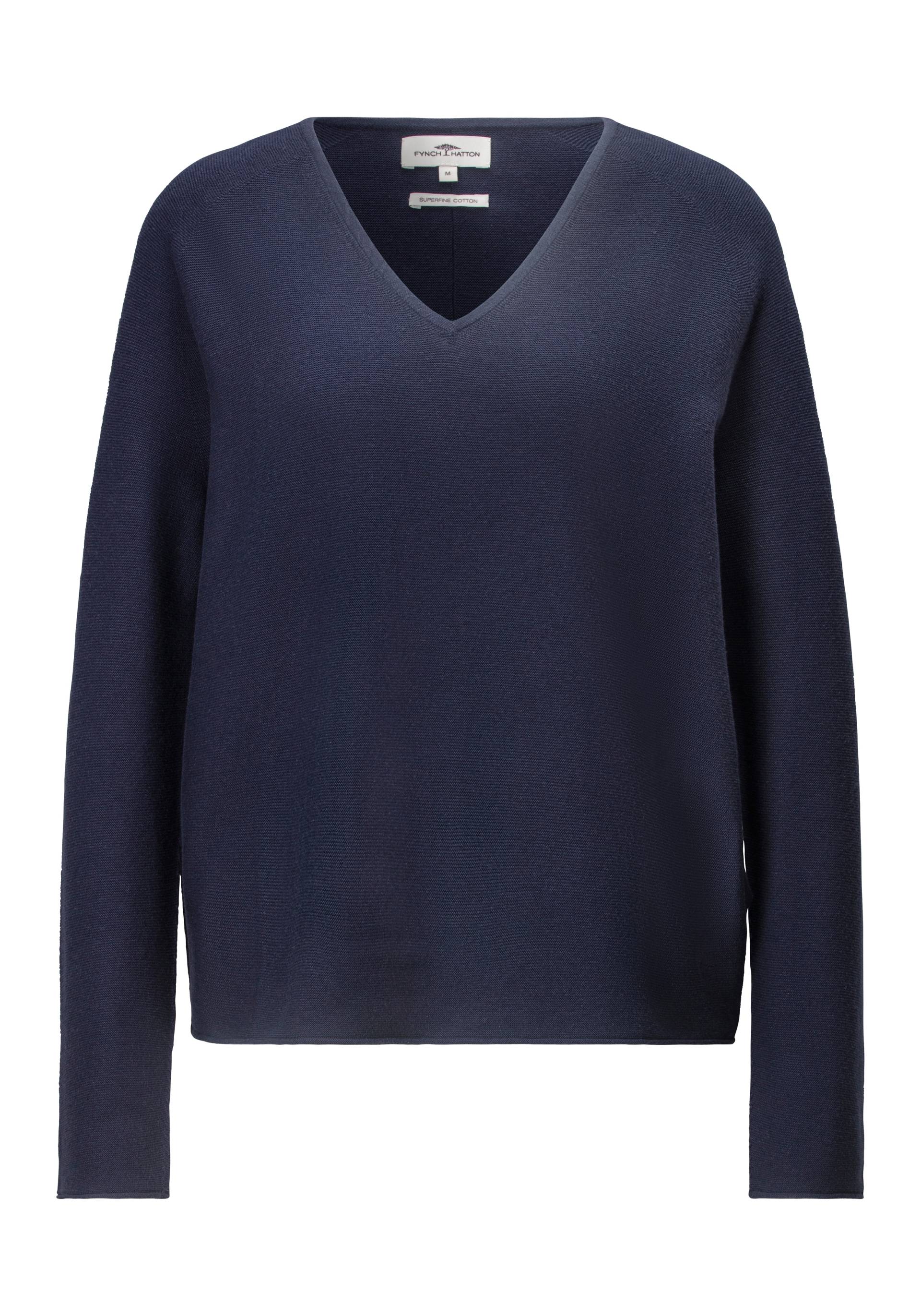 FYNCH-HATTON Strickpullover, mit V-Ausschnitt und Logo-Stickerei FYNCH-HATTON Strickpullover, mit V-Ausschnitt und Logo-Stickerei von FYNCH-HATTON