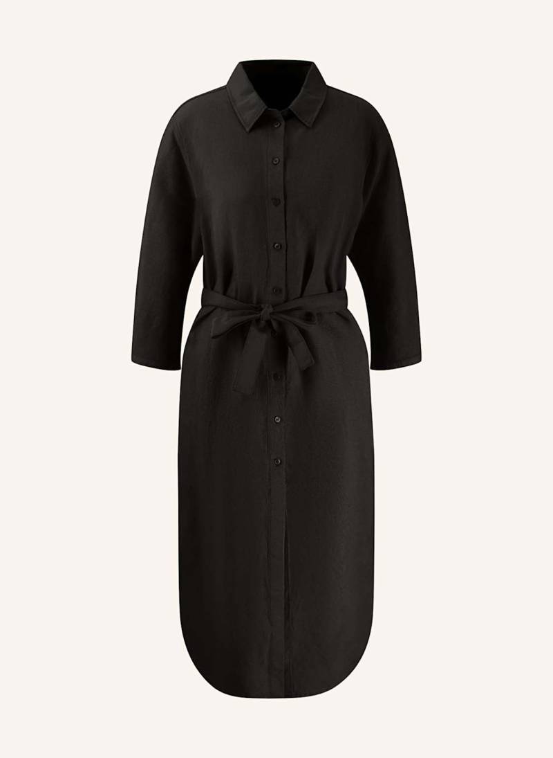 Fynch-Hatton Hemdblusenkleid Mit 3/4-Arm Und Leinen schwarz von FYNCH-HATTON