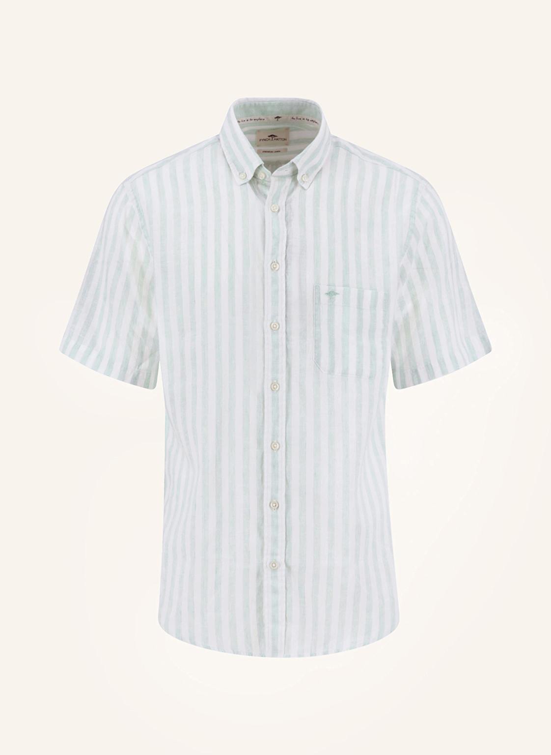 Fynch-Hatton Kurzarm-Hemd Casual-Fit Aus Leinen gruen von FYNCH-HATTON