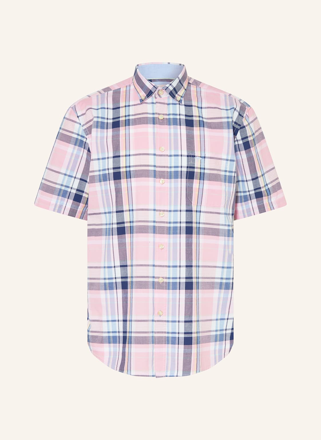 Fynch-Hatton Kurzarm-Hemd Comfort Fit rosa von FYNCH-HATTON