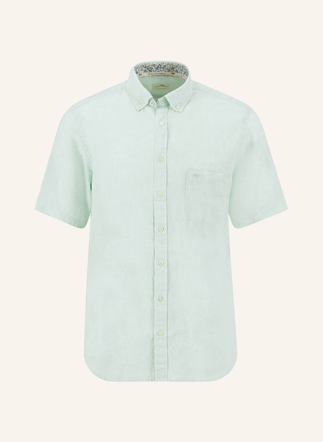 Fynch-Hatton Kurzarm-Hemd Regular Fit Aus Leinen gruen von FYNCH-HATTON