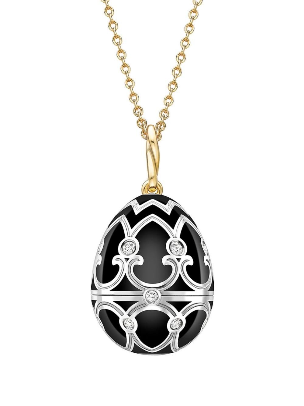 Fabergé 18kt gold Heritage Penguin Surprise diamond locket necklace - Black von Fabergé
