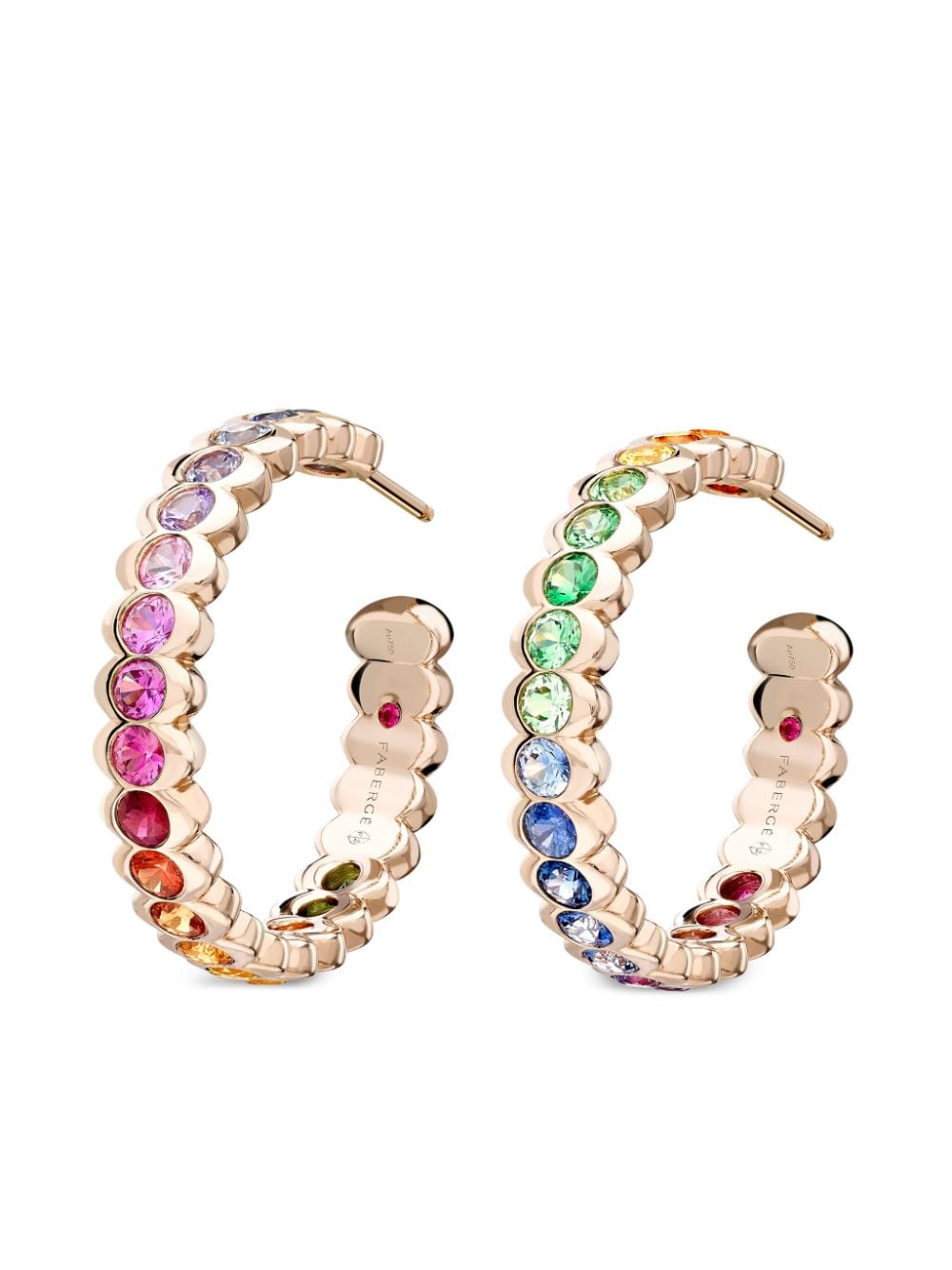 Fabergé 18kt rose gold Colours Of Love Cosmic Curve multi-stone hoop earrings - Pink von Fabergé