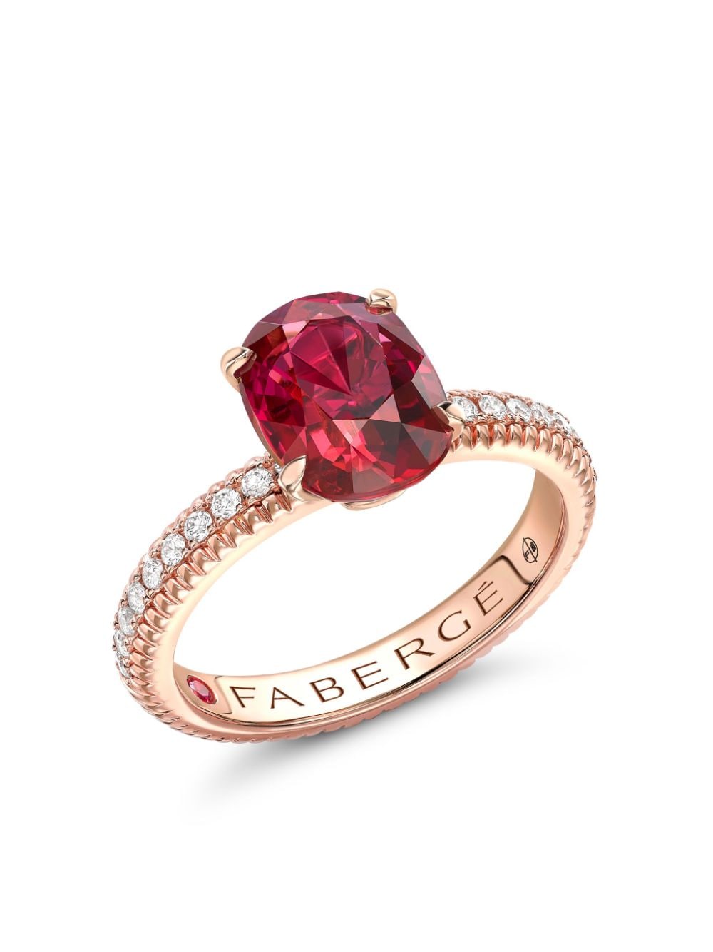 Fabergé 18kt rose gold Colours of Love ruby and diamond ring - Red von Fabergé