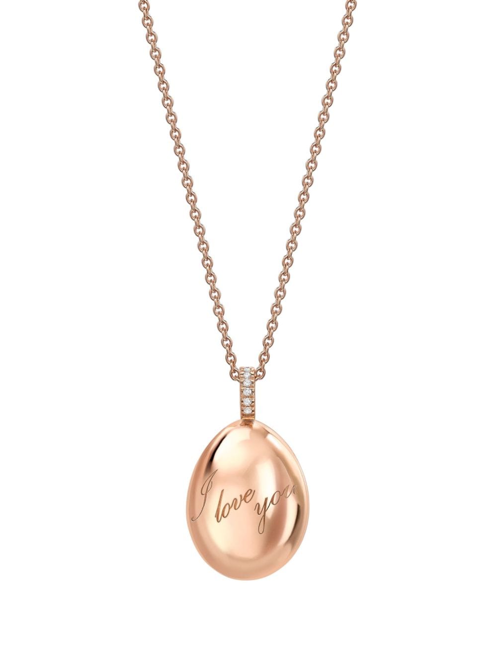 Fabergé 18kt rose gold Fabergé Essence I Love You egg pendant - Pink von Fabergé