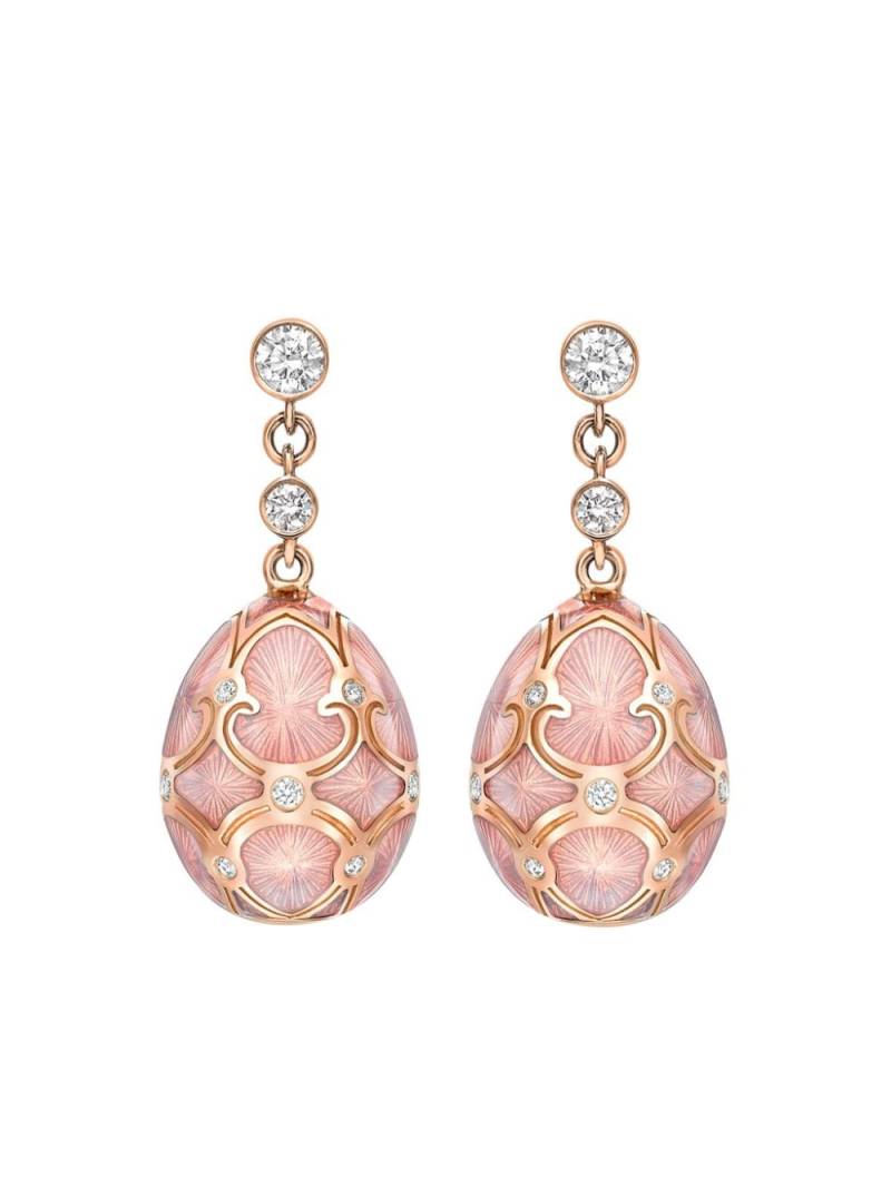 Fabergé 18kt rose gold Heritage Egg diamonds drop earrings - Pink von Fabergé