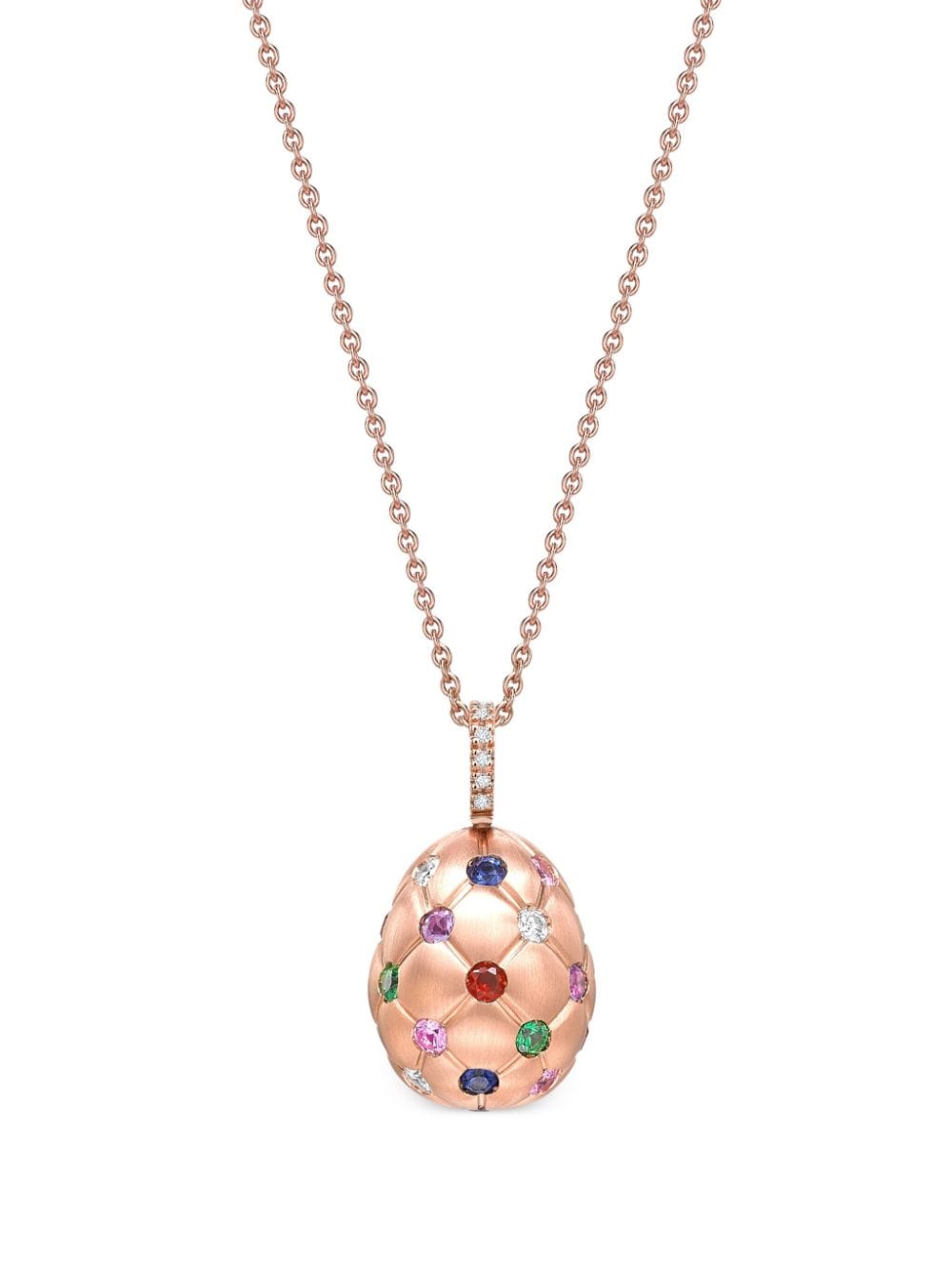 Fabergé 18kt rose gold Treillage Egg multi-stone pendant necklace - Pink von Fabergé