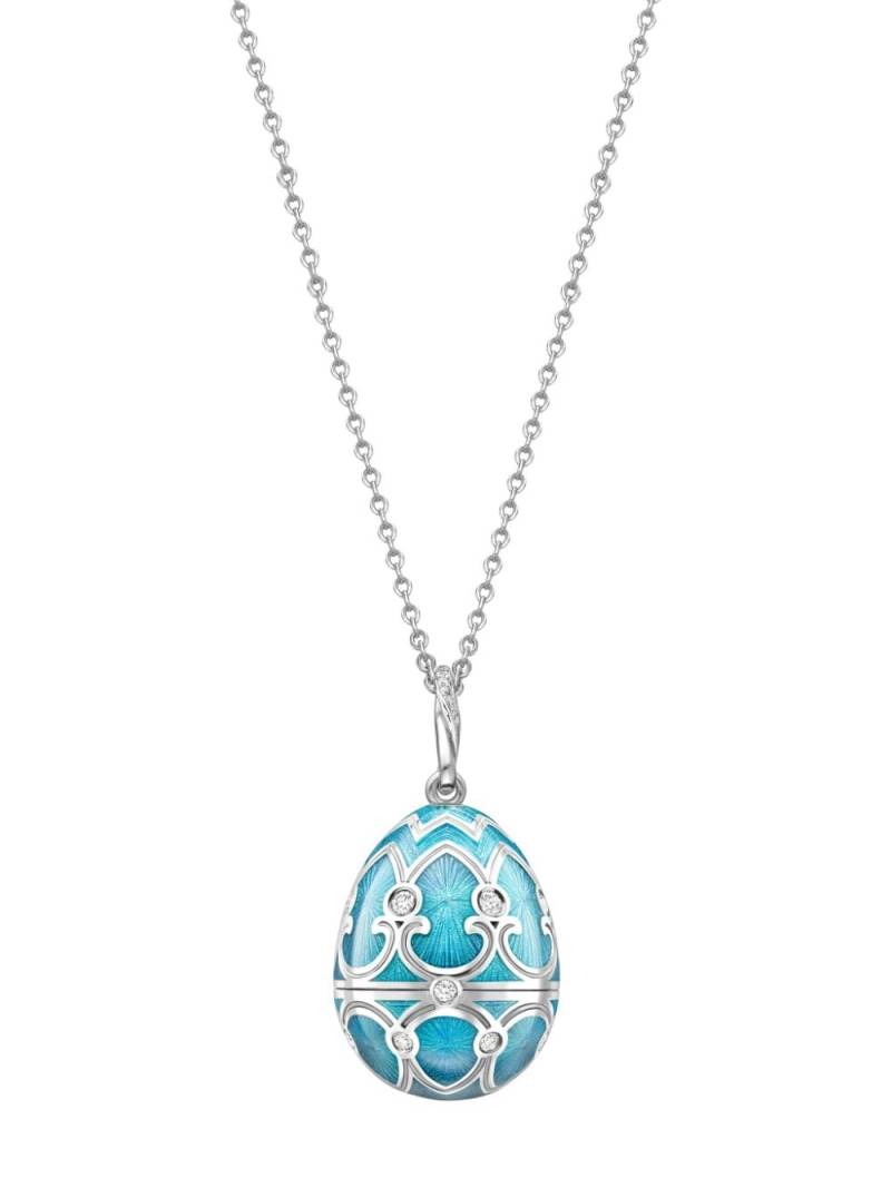 Fabergé 18kt white gold Heritage Snowflake Surprise Locket diamond pendant necklace - Blue von Fabergé