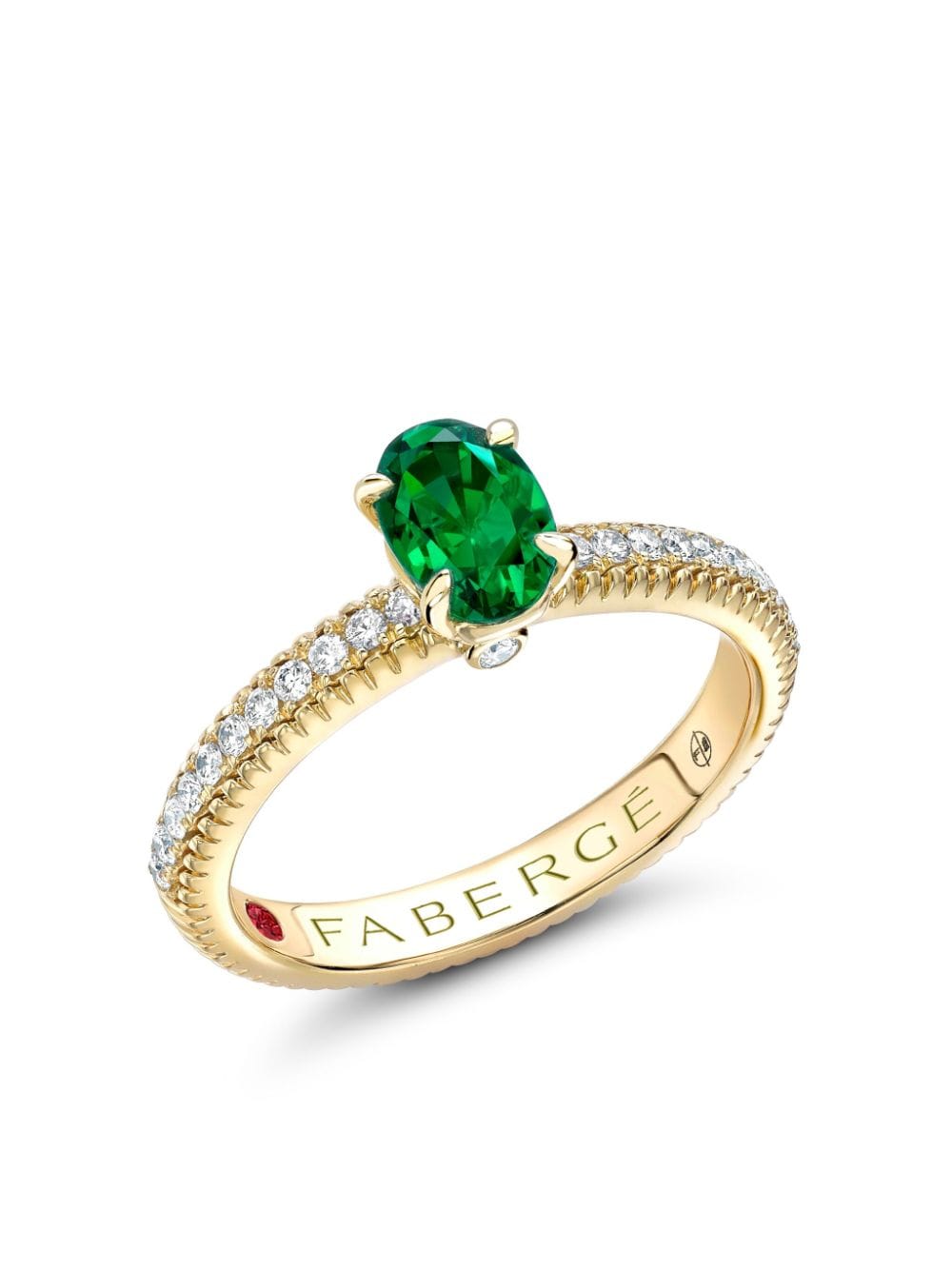Fabergé 18kt yellow gold Colour Of Love emerald and diamond ring - Green von Fabergé