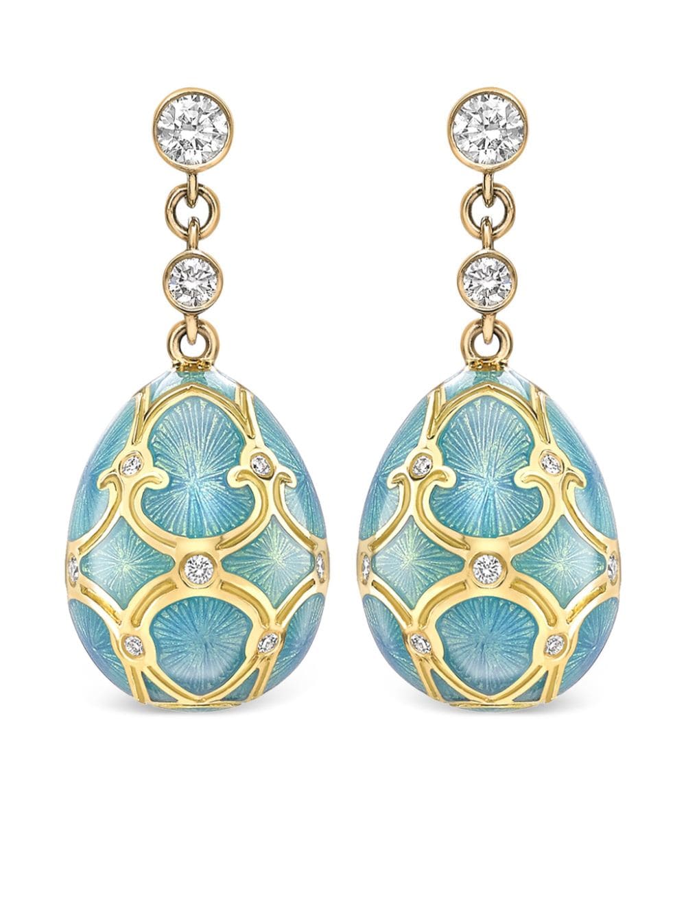 Fabergé 18kt yellow gold Heritage Egg diamonds drop earrings von Fabergé