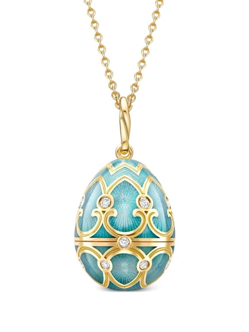 Fabergé 18kt yellow gold Heritage Hen Surprise diamond locket necklace - Blue von Fabergé