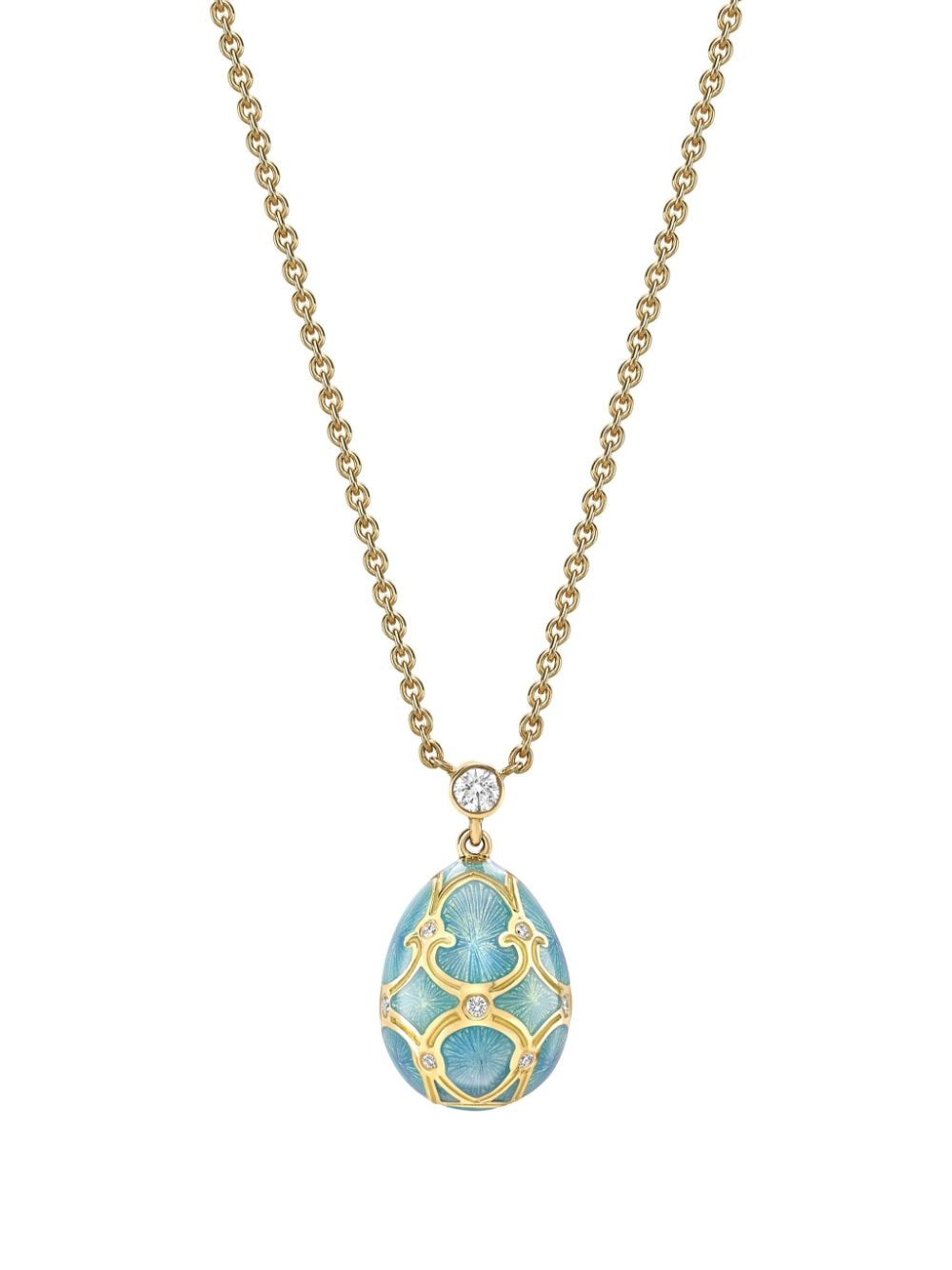 Fabergé 18kt yellow gold Heritage Petite Egg diamonds pendant necklace von Fabergé