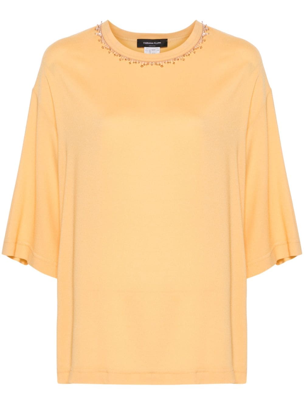 Fabiana Filippi Sablé bead-embellished T-shirt - Orange von Fabiana Filippi