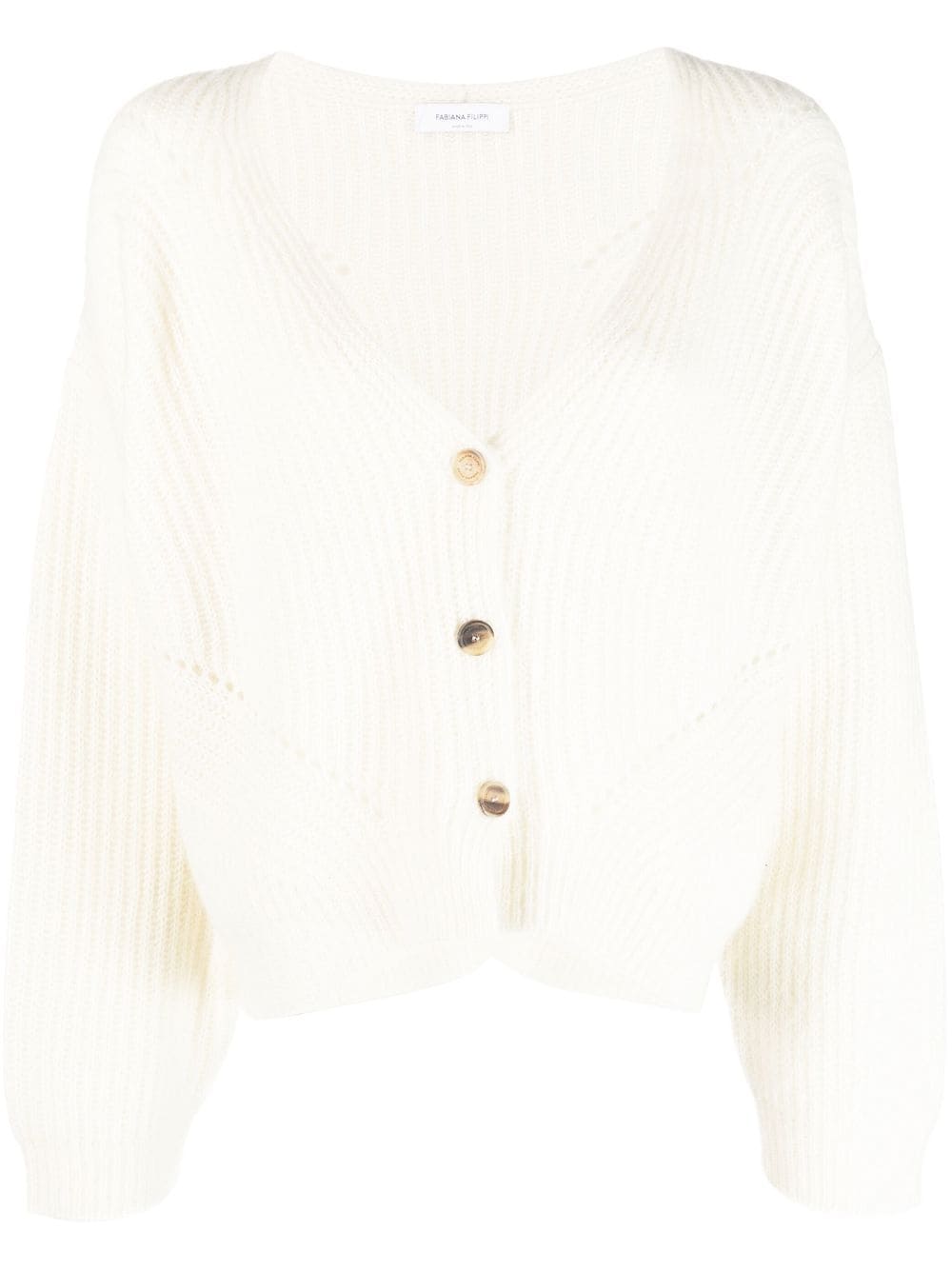 Fabiana Filippi V-neck knitted cardigan - White von Fabiana Filippi