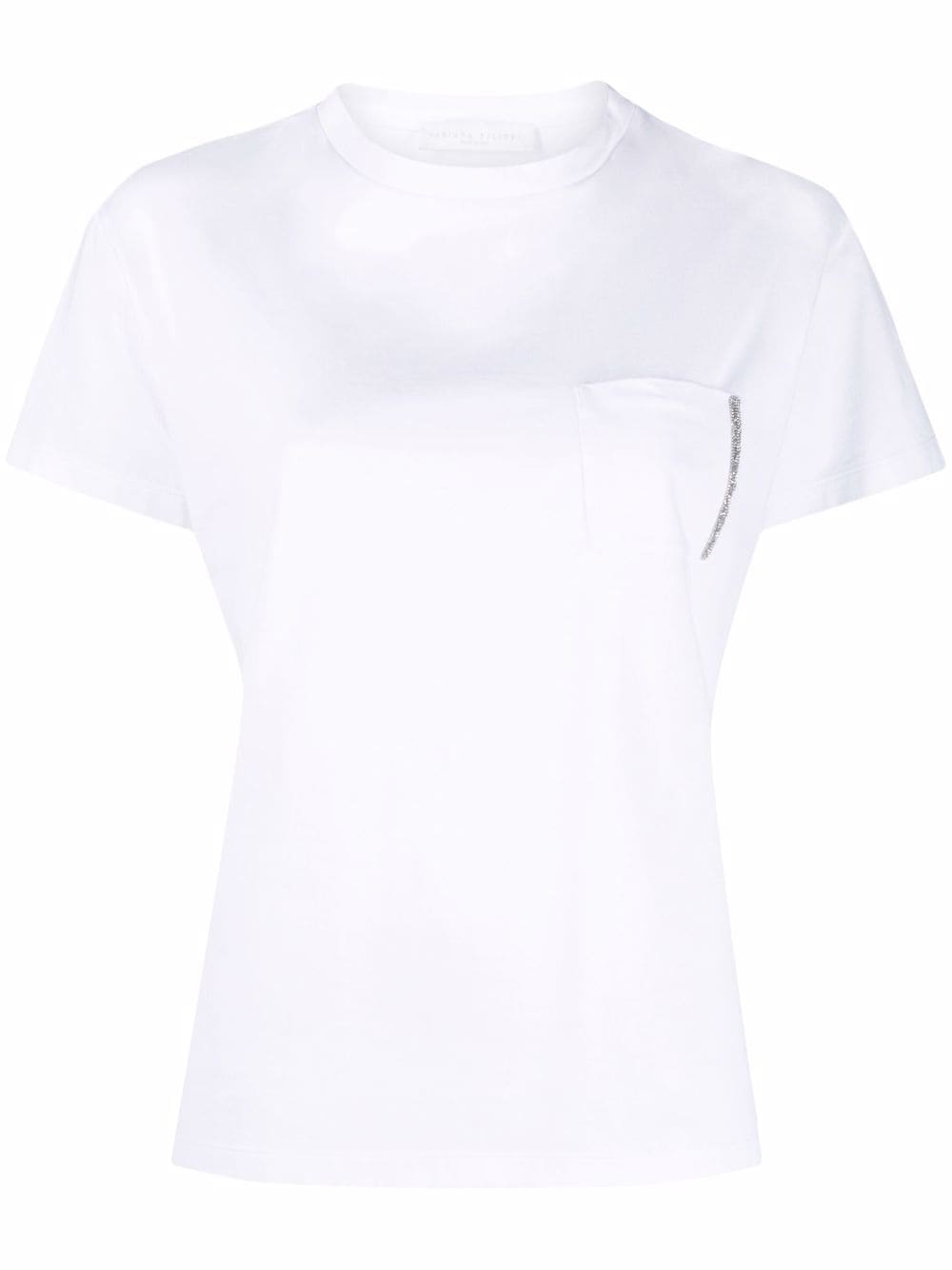 Fabiana Filippi bead-detail pocket T-shirt - White von Fabiana Filippi