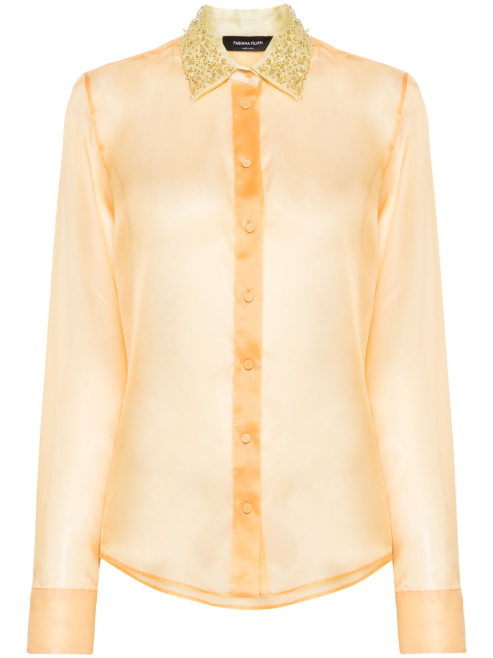 Fabiana Filippi bead-detailed silk shirt - Orange von Fabiana Filippi