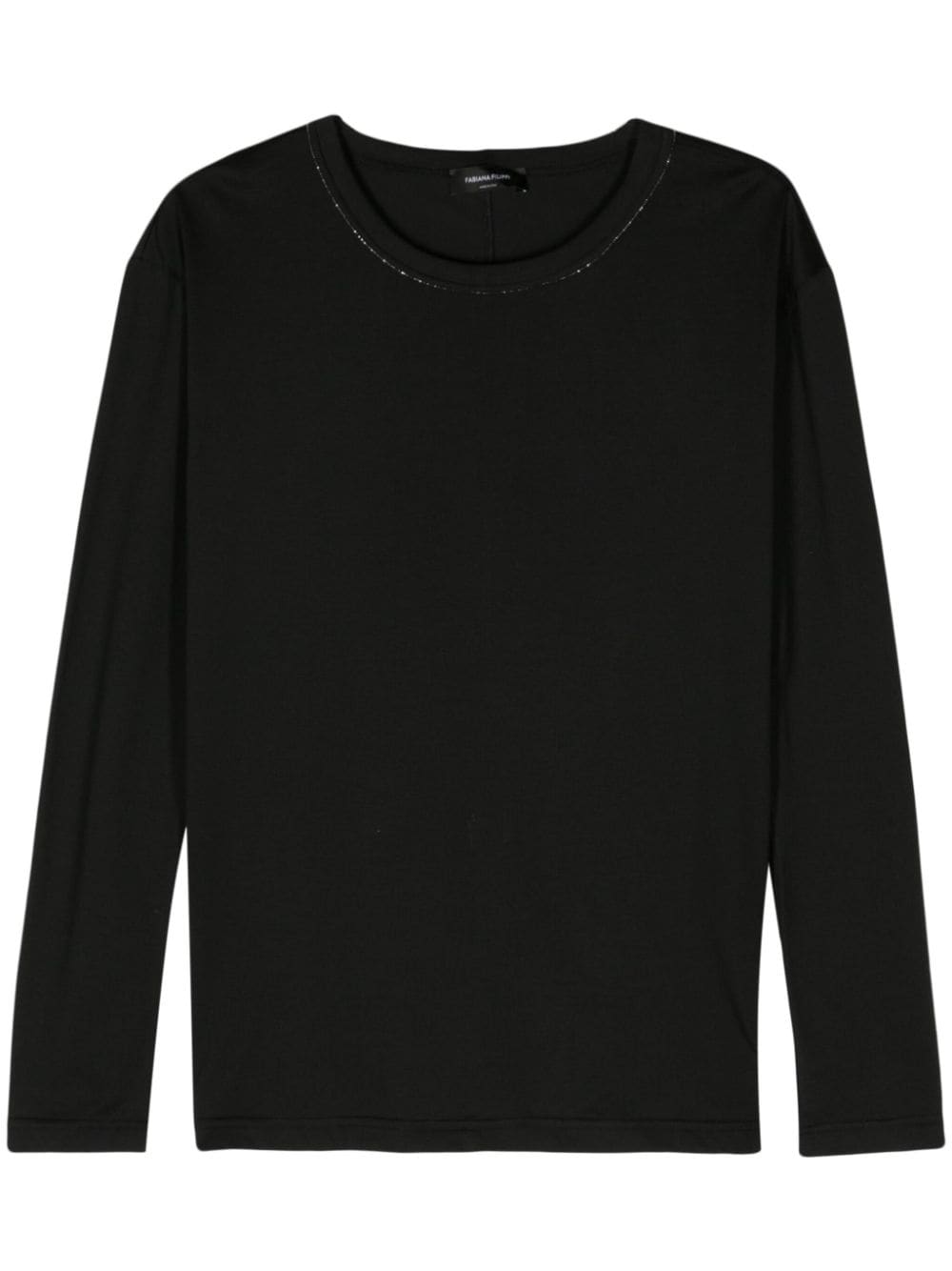 Fabiana Filippi beaded-trim cotton T-shirt - Black von Fabiana Filippi